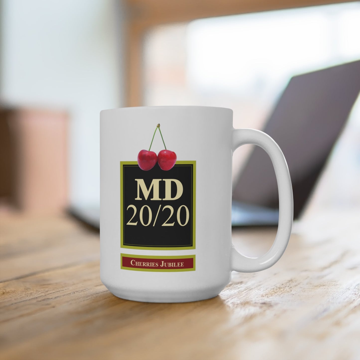 MD 20/20 Cherries Jubilee 15oz White Mug - Mad Dog 20/30-Mug-Printify-15 oz, Booze, Ceramic, Coffee Mugs, Fortified WIne, Home & Living, Kitchen, Mad Dog, Mad Dog 2020, Mugs, Sublimation, The Whole Nother, White base | 15oz,,,7576148836445-MD-2020-Cherries-Jubilee-15oz-White-Mug-Mad-Dog-2030-Mug-15-oz-Booze-Ceramic-Coffee-Mugs-Fortified-WIne-Home-Living-Kitchen-Mad-Dog-Mad-Dog-2020-Mugs-Sublimation-The-Whole-Nother-Whit_e0932ce4-8f06-4e2a-8fa8-bb5636e98834, PhoneCaseBoss | Image-position:4-SKU:[sku}, Barcod