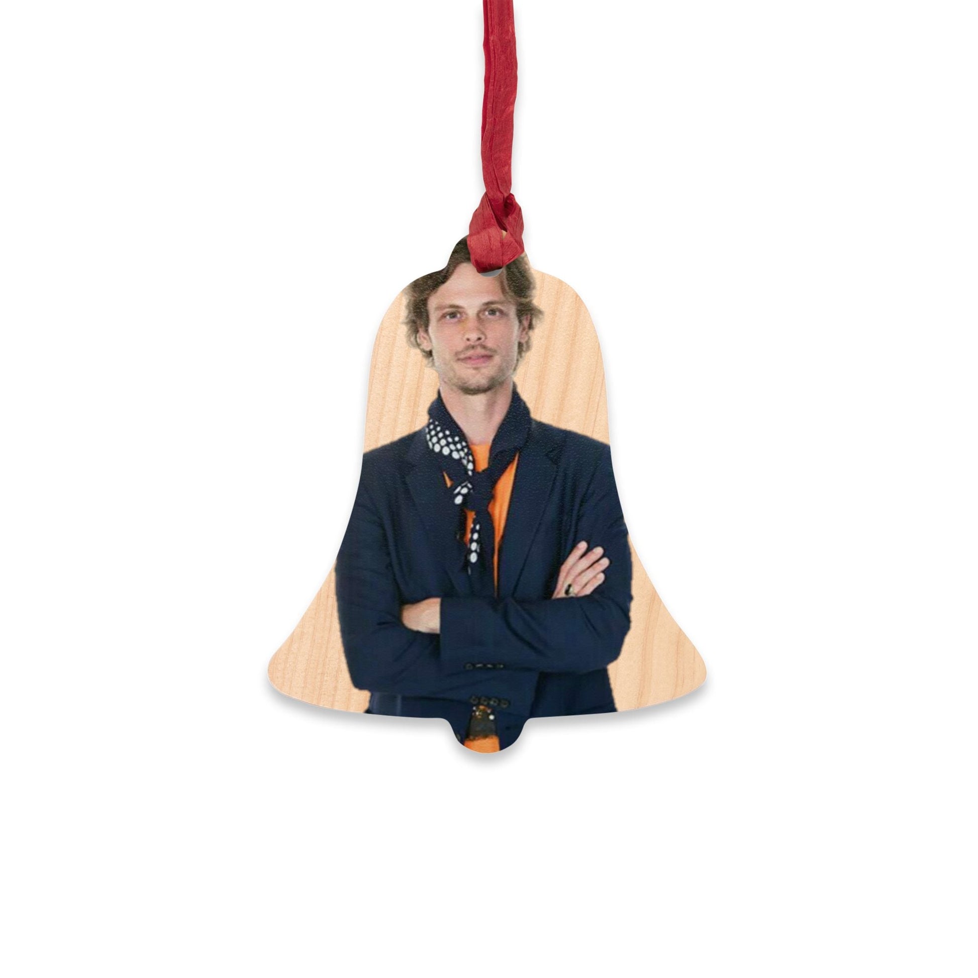 Matthew Gray Gubler Wooden Bell Ornaments-Home Decor-Printify-Bell-One Size-Accessories, Art & Wall Decor, Christmas, Decor, Home & Living, Magnets, Ornaments, Seasonal Decorations, Valentine's Day promotion, Wooden-PhoneCaseBoss.com