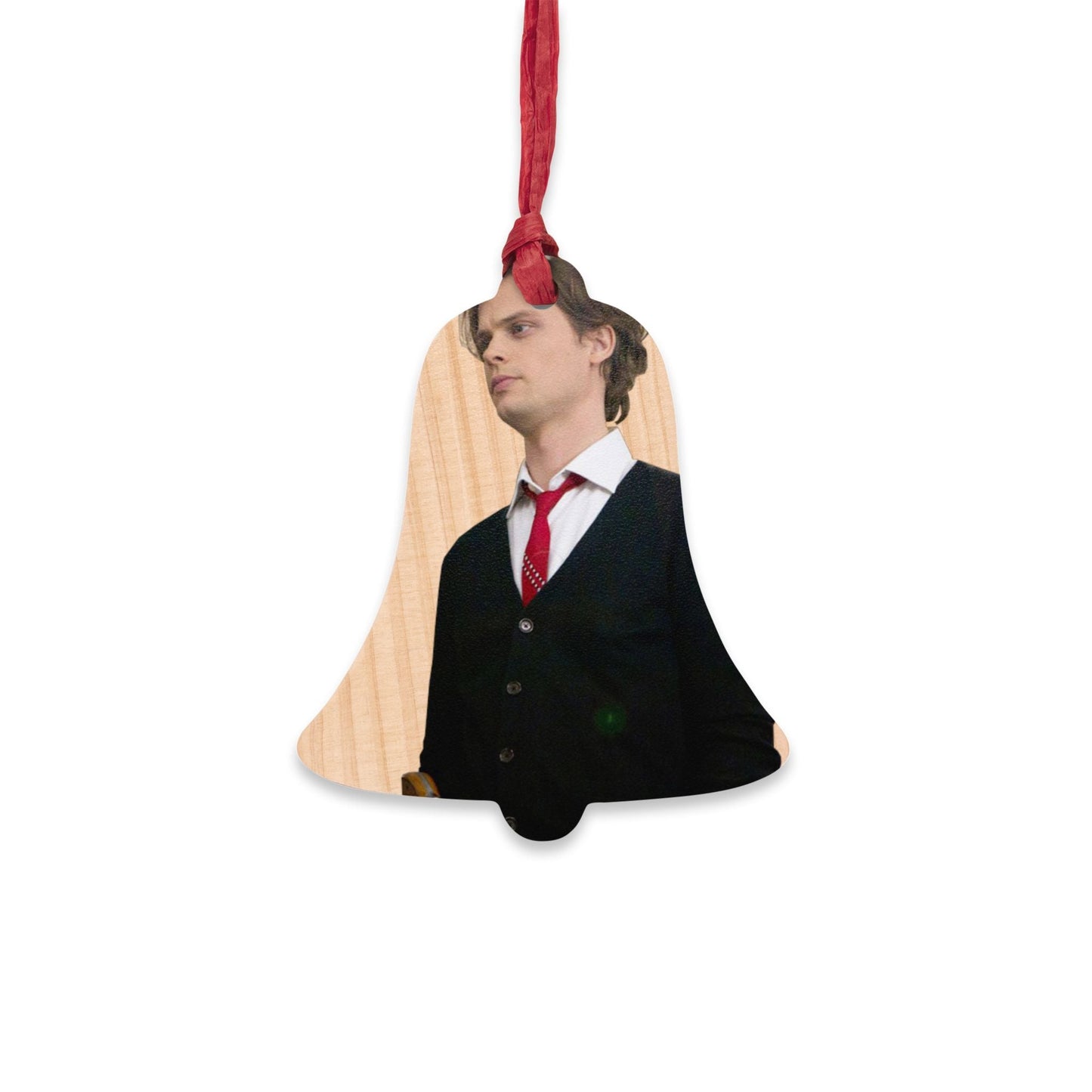Matthew Gray Gubler Wooden Bell Ornaments-Home Decor-Printify-Bell-One Size-Accessories, Art & Wall Decor, Christmas, Decor, Home & Living, Magnets, Ornaments, Seasonal Decorations, Valentine's Day promotion, Wooden-PhoneCaseBoss.com