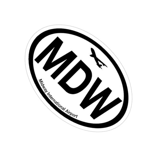 Midway Airport MDW Transparent Outdoor Sticker, Die-Cut,-Paper products-Printify-5" × 5"-Die-Cut-Transparent-Assembled in the USA, Assembled in USA, Home & Living, Made in the USA, Made in USA, Magnets & Stickers, Outdoor, Paper, Stickers-PhoneCaseBoss.com