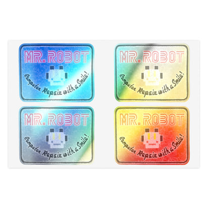 Mr. Robot Patch Sticker Sheets-Paper products-Printify-6" × 4"-Holographic-Die-Cut-Assembled in the USA, Holiday Picks, Home & Living, Kiss cut, Made in USA, Magnets & Stickers, Paper, Stationery, Stickers-PhoneCaseBoss.com