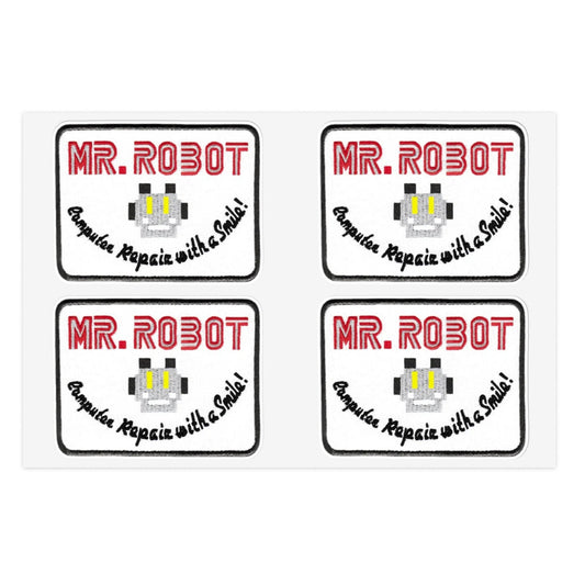 Mr. Robot Patch Sticker Sheets-Paper products-Printify-6" × 4"-White-Die-Cut-Assembled in the USA, Holiday Picks, Home & Living, Kiss cut, Made in USA, Magnets & Stickers, Paper, Stationery, Stickers-PhoneCaseBoss.com