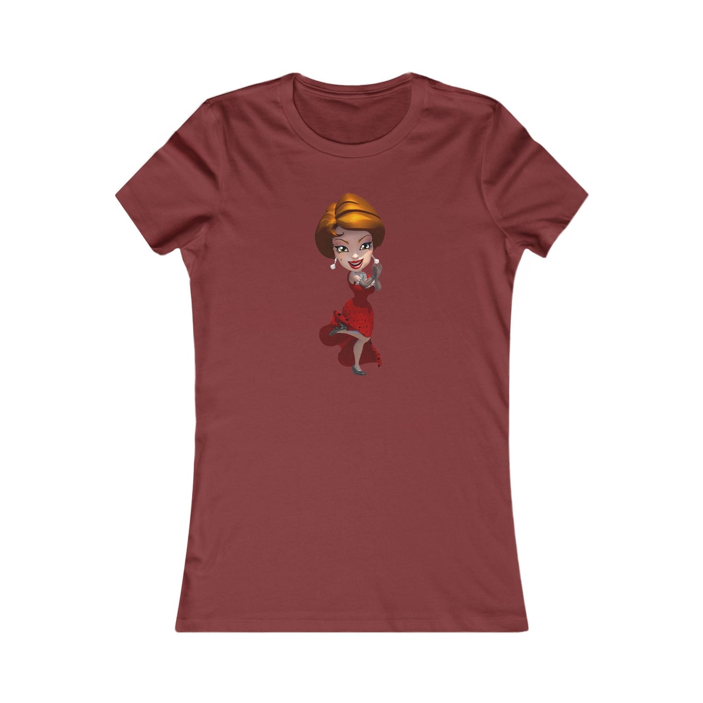 MyVegas Red Dress - Women's Favorite Tee-T-Shirt-Printify-2XL-Cardinal-Crew neck, DTG, Slim fit, T-shirts, Women's Clothing-PhoneCaseBoss.com