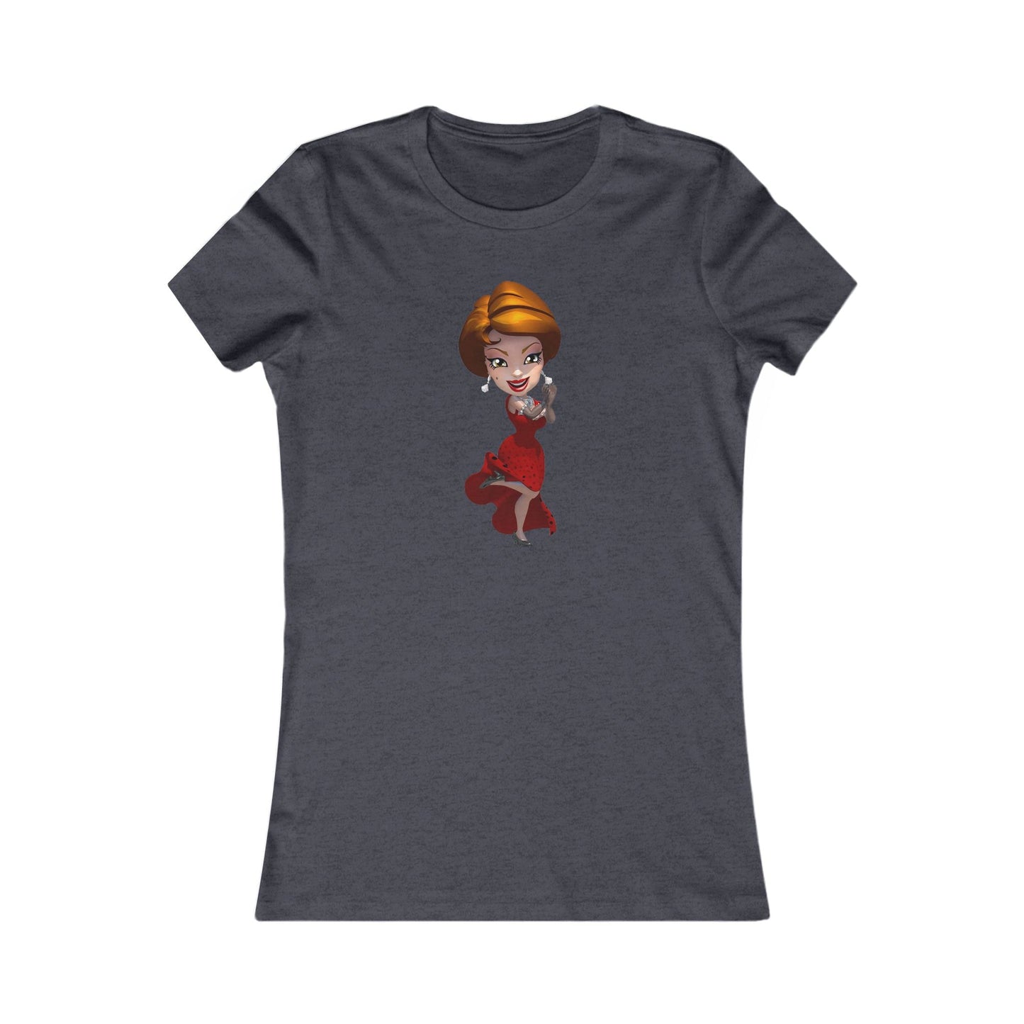 MyVegas Red Dress - Women's Favorite Tee-T-Shirt-Printify-M-Heather Navy-Crew neck, DTG, Slim fit, T-shirts, Women's Clothing-PhoneCaseBoss.com