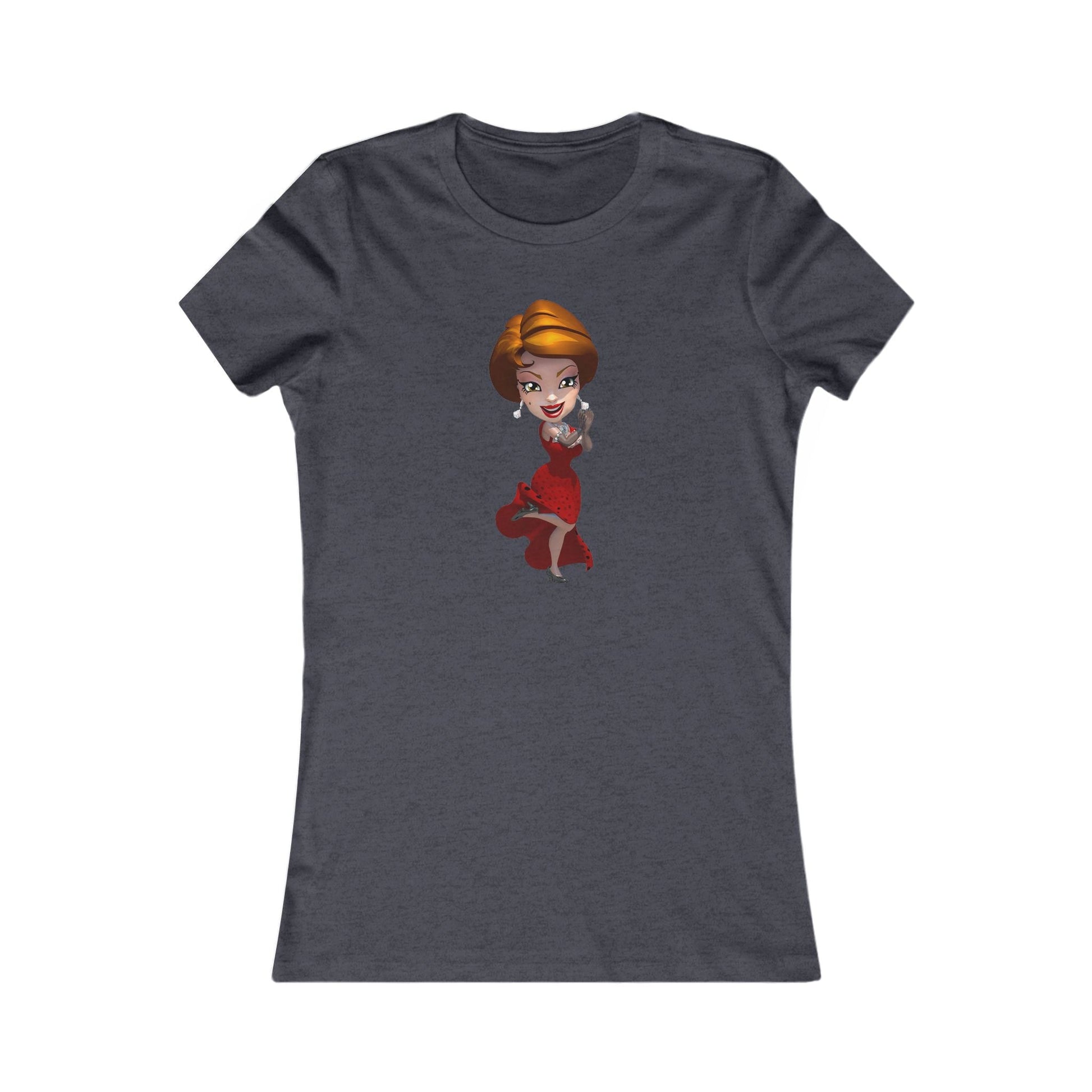 MyVegas Red Dress - Women's Favorite Tee-T-Shirt-Printify-M-Heather Navy-Crew neck, DTG, Slim fit, T-shirts, Women's Clothing-PhoneCaseBoss.com