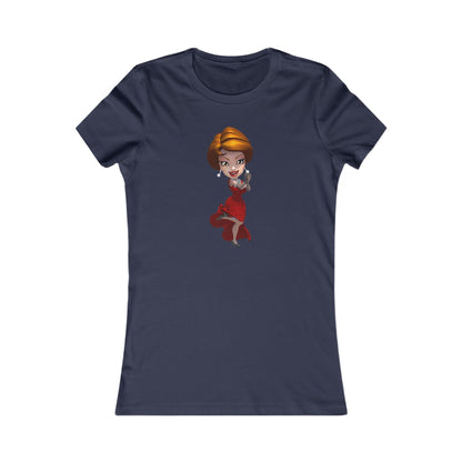 MyVegas Red Dress - Women's Favorite Tee-T-Shirt-Printify-M-Navy-Crew neck, DTG, Slim fit, T-shirts, Women's Clothing-PhoneCaseBoss.com