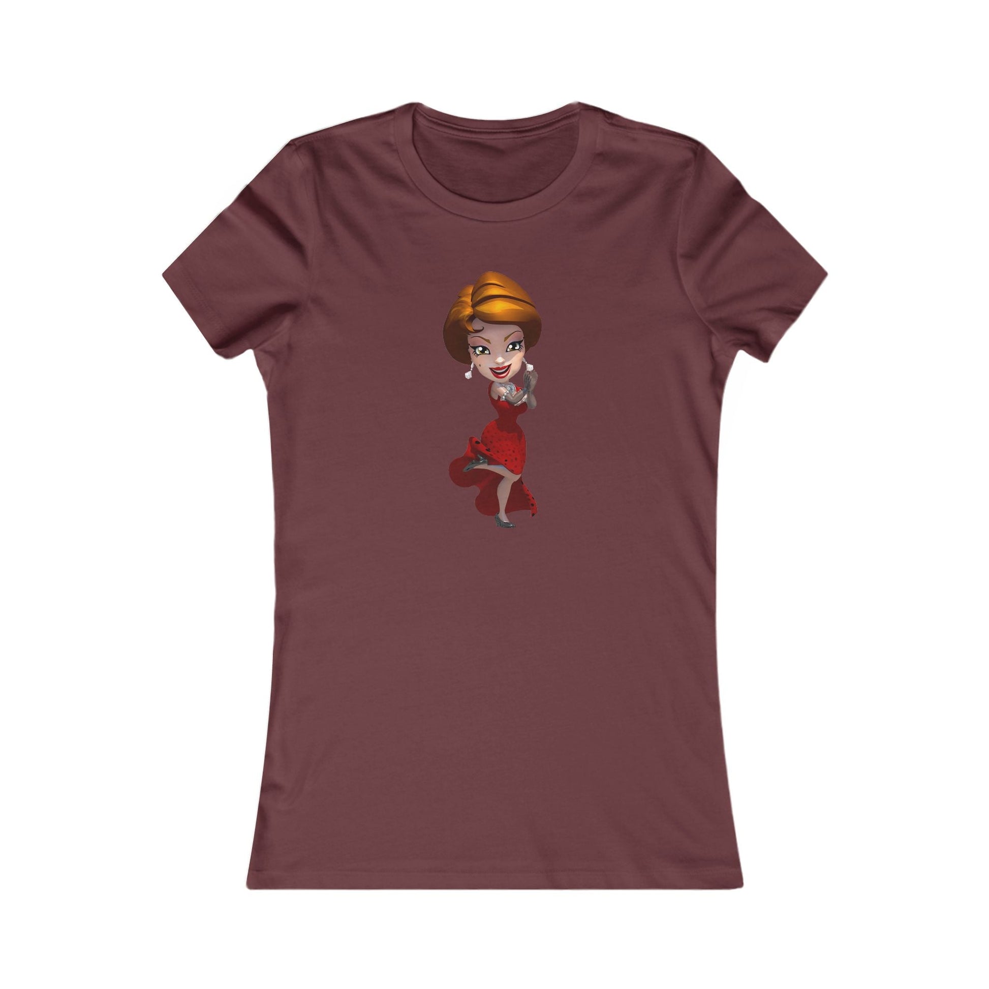 MyVegas Red Dress - Women's Favorite Tee-T-Shirt-Printify-S-Maroon-Crew neck, DTG, Slim fit, T-shirts, Women's Clothing-PhoneCaseBoss.com