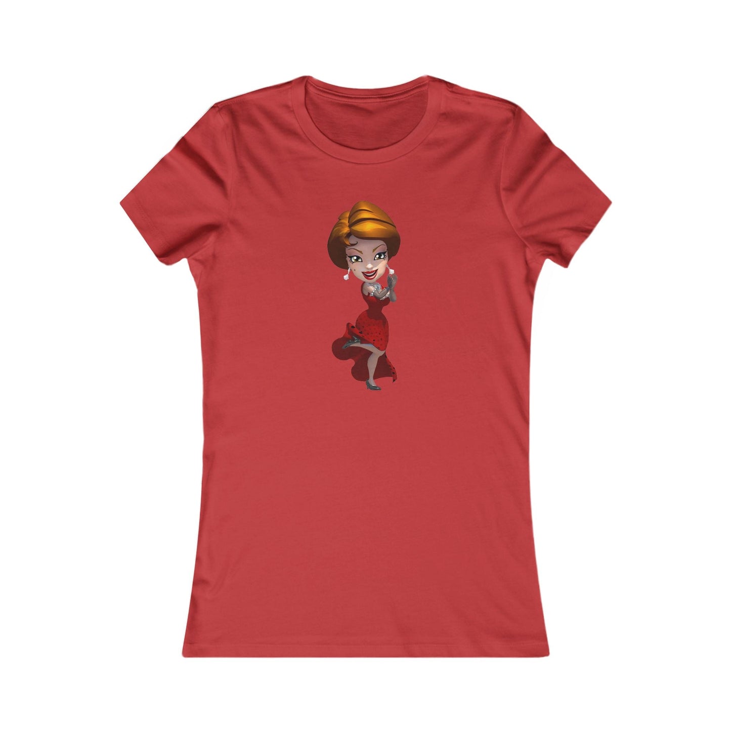 MyVegas Red Dress - Women's Favorite Tee-T-Shirt-Printify-S-Red-Crew neck, DTG, Slim fit, T-shirts, Women's Clothing-PhoneCaseBoss.com