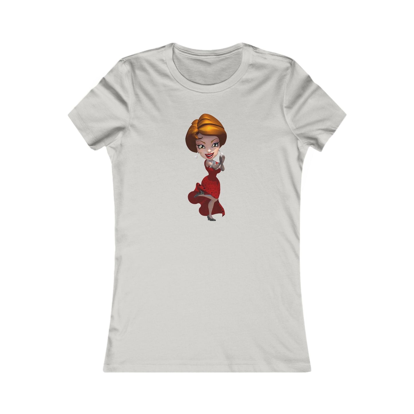 MyVegas Red Dress - Women's Favorite Tee-T-Shirt-Printify-S-Silver-Crew neck, DTG, Slim fit, T-shirts, Women's Clothing-PhoneCaseBoss.com