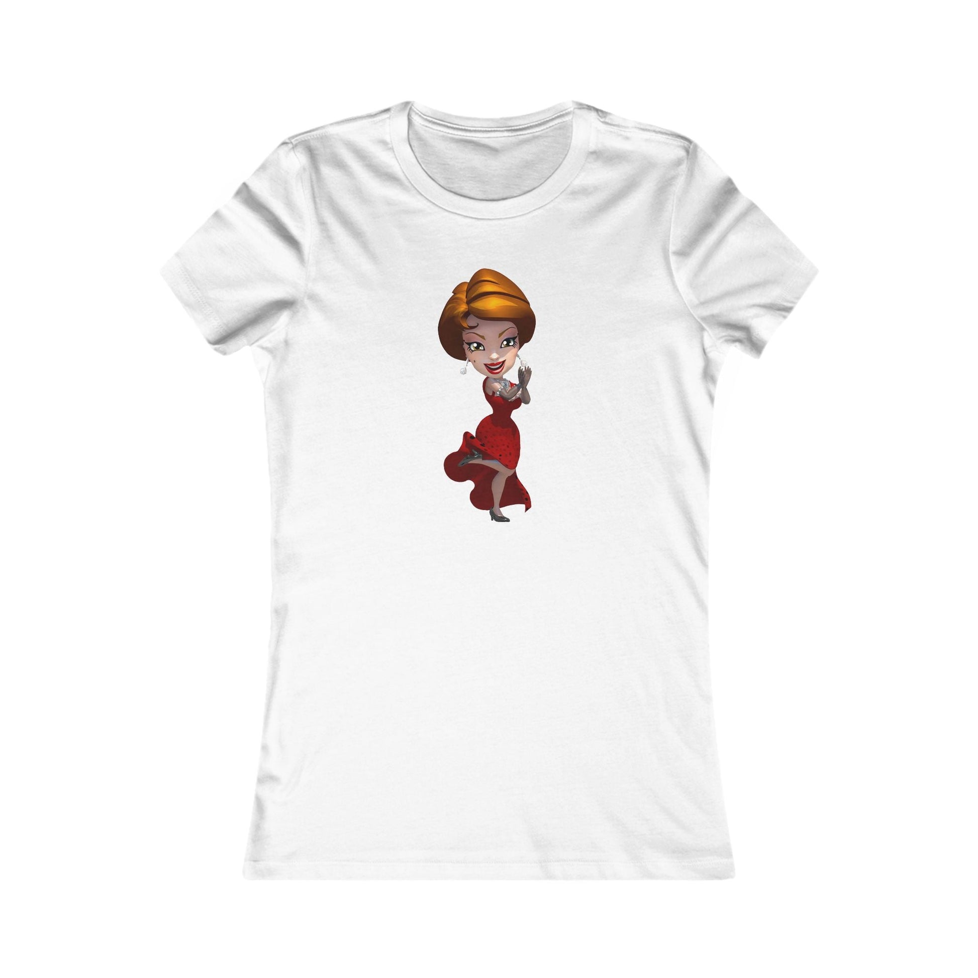 MyVegas Red Dress - Women's Favorite Tee-T-Shirt-Printify-S-White-Crew neck, DTG, Slim fit, T-shirts, Women's Clothing-PhoneCaseBoss.com