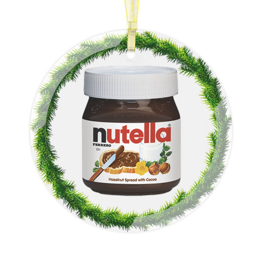 Nutella Glass Holiday Christmas Tree Ornament-Home Decor-Printify-Circle-One Size-All Over Print, Art & Wall Decor, Holiday Picks, Home & Living, ornaments-PhoneCaseBoss.com