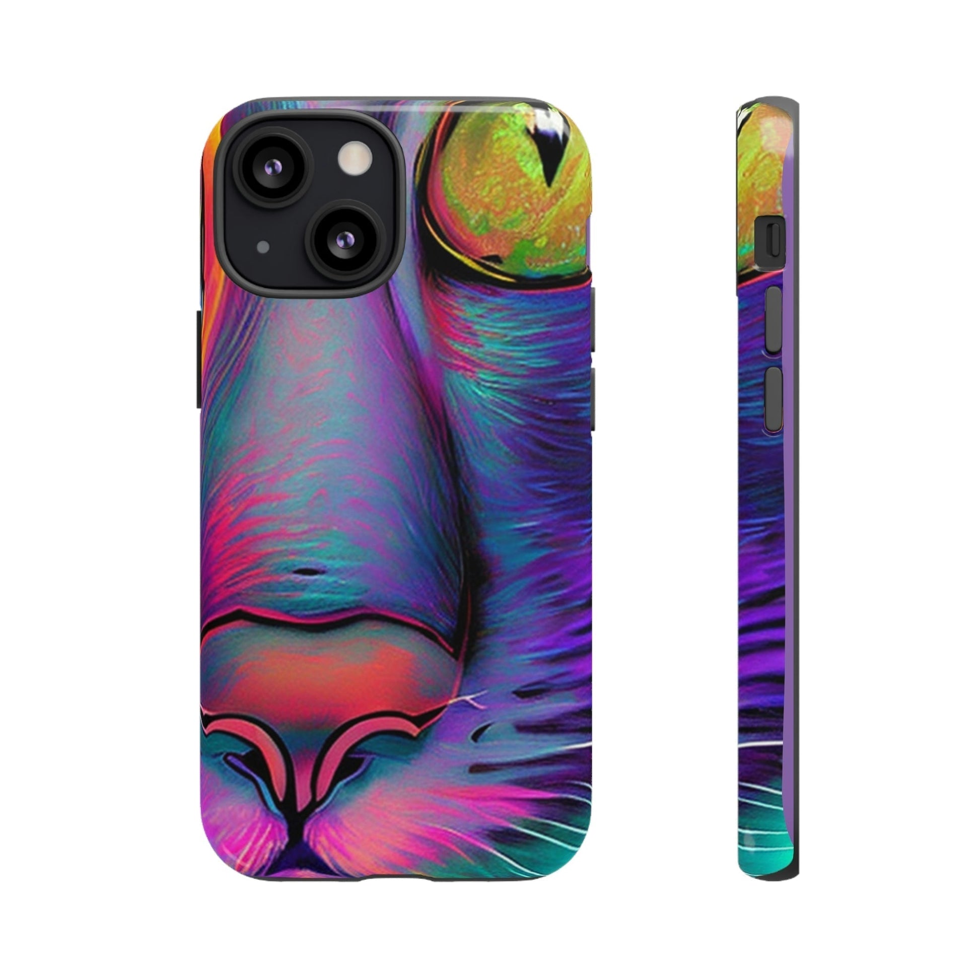 Phone Case-PHASE CAT | Tough-iPhone 13 Mini-Glossy-PhoneCaseBoss-Phone-Best-Phone-Cases