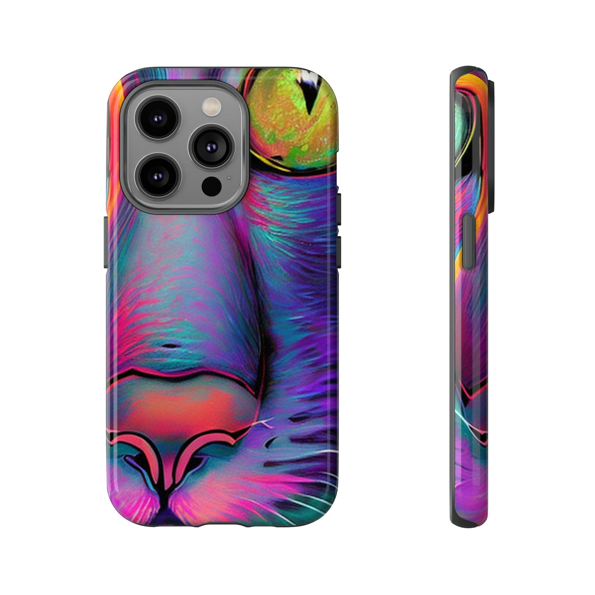 Phone Case-PHASE CAT | Tough-iPhone 14 Pro-Glossy-PhoneCaseBoss-Phone-Best-Phone-Cases