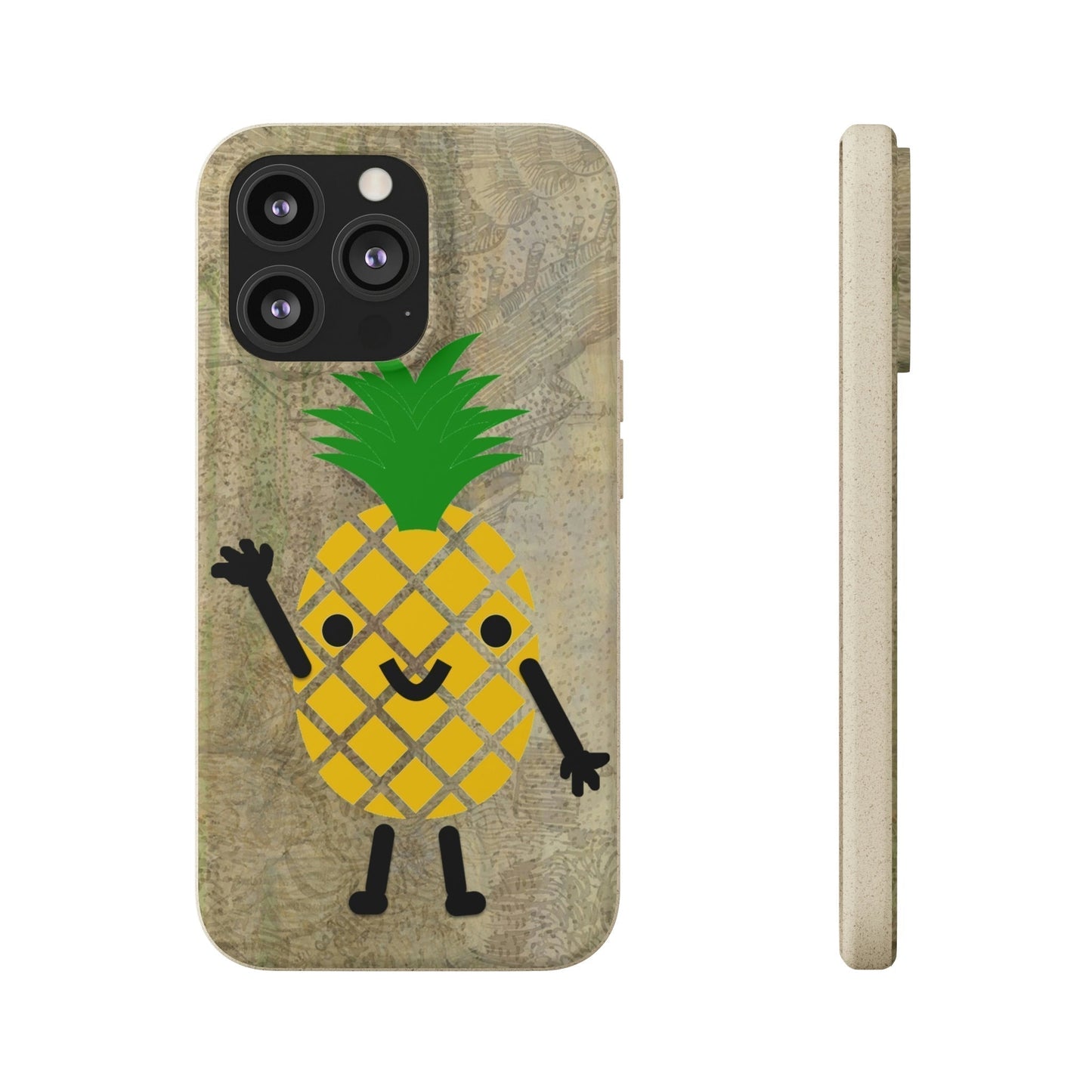 Biodegradeable iPhone Case Earth Friendly Android Phone Case-PINEAPPLE PEEP | Biocase-iPhone 13 Pro-PhoneCaseBoss-Phone-Best-Phone-Cases