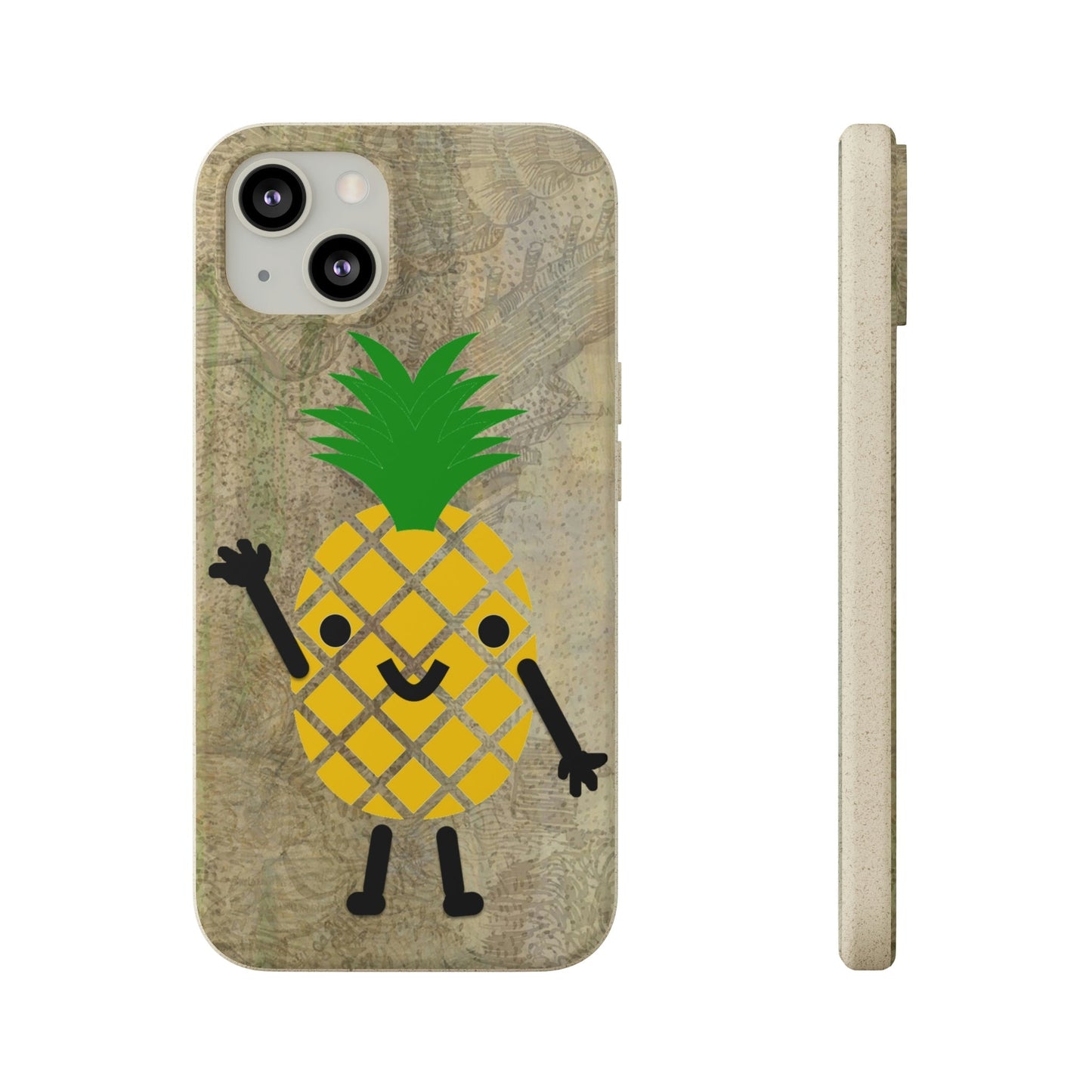 Biodegradeable iPhone Case Earth Friendly Android Phone Case-PINEAPPLE PEEP | Biocase-iPhone 13-PhoneCaseBoss-Phone-Best-Phone-Cases