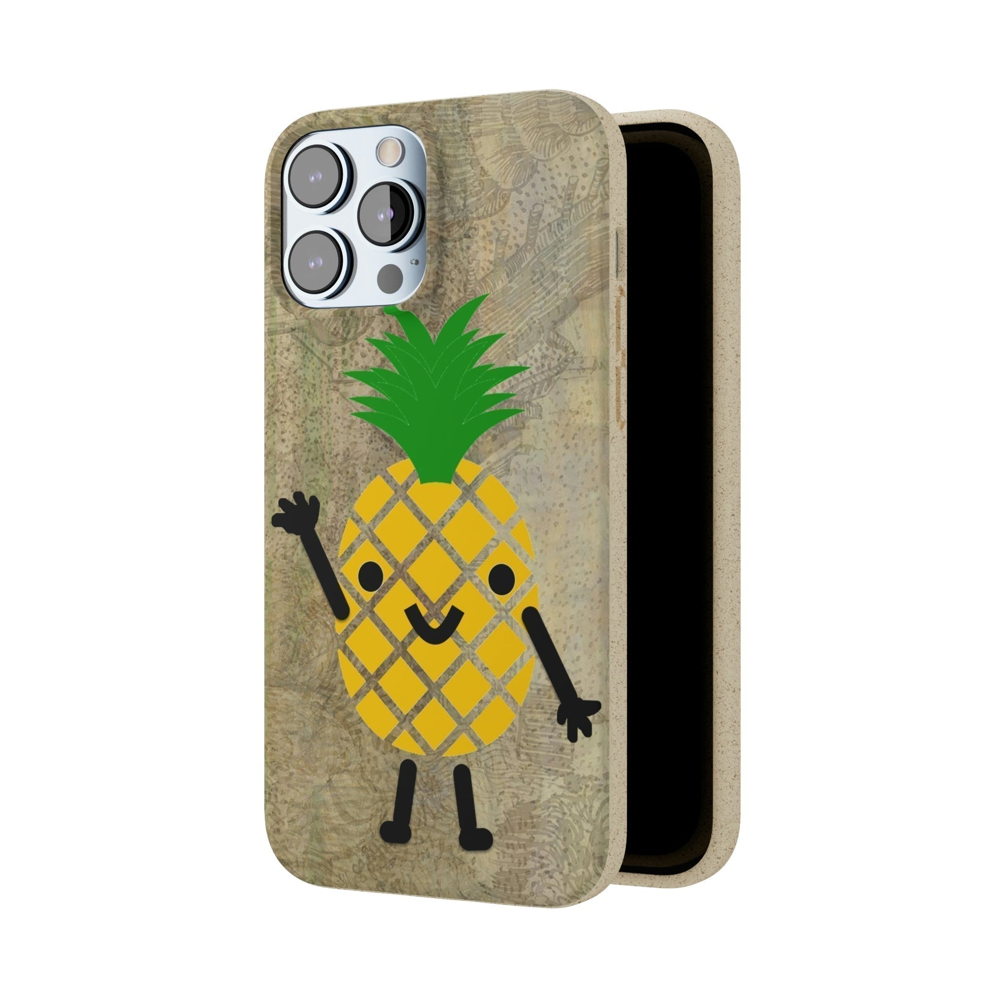 Biodegradeable iPhone Case Earth Friendly Android Phone Case-PINEAPPLE PEEP | Biocase-PhoneCaseBoss-Phone-Best-Phone-Cases