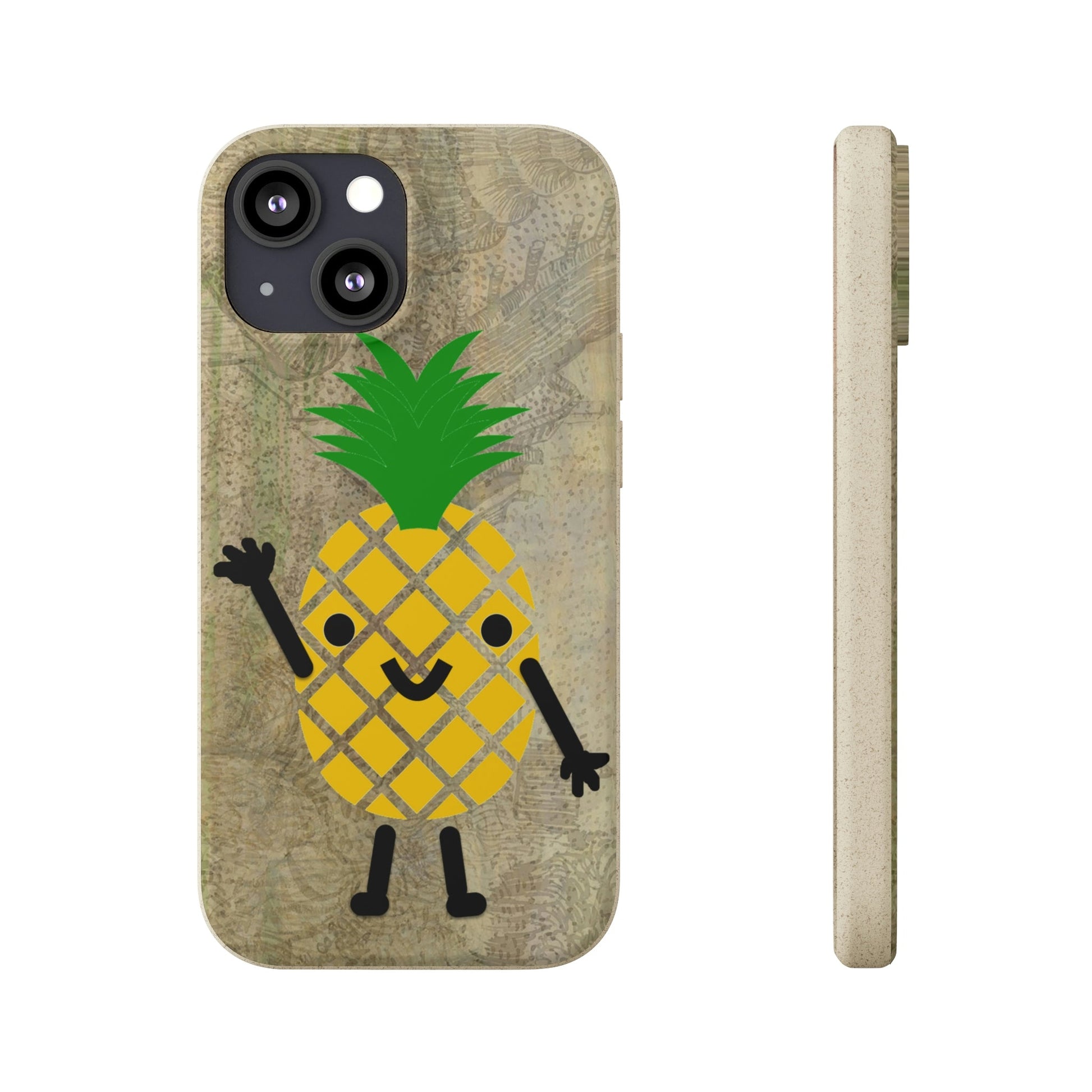 Biodegradeable iPhone Case Earth Friendly Android Phone Case-PINEAPPLE PEEP | Biocase-iPhone 13 Mini-PhoneCaseBoss-Phone-Best-Phone-Cases