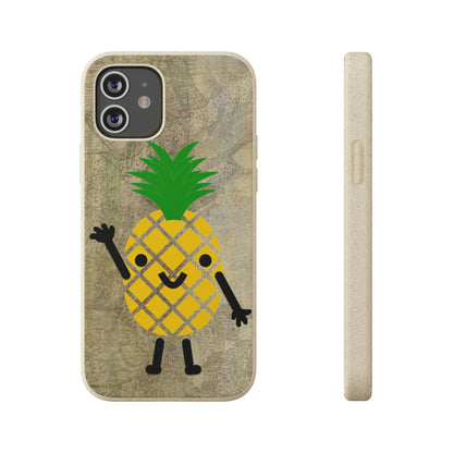 Biodegradeable iPhone Case Earth Friendly Android Phone Case-PINEAPPLE PEEP | Biocase-iPhone 12 with gift packaging-PhoneCaseBoss-Phone-Best-Phone-Cases