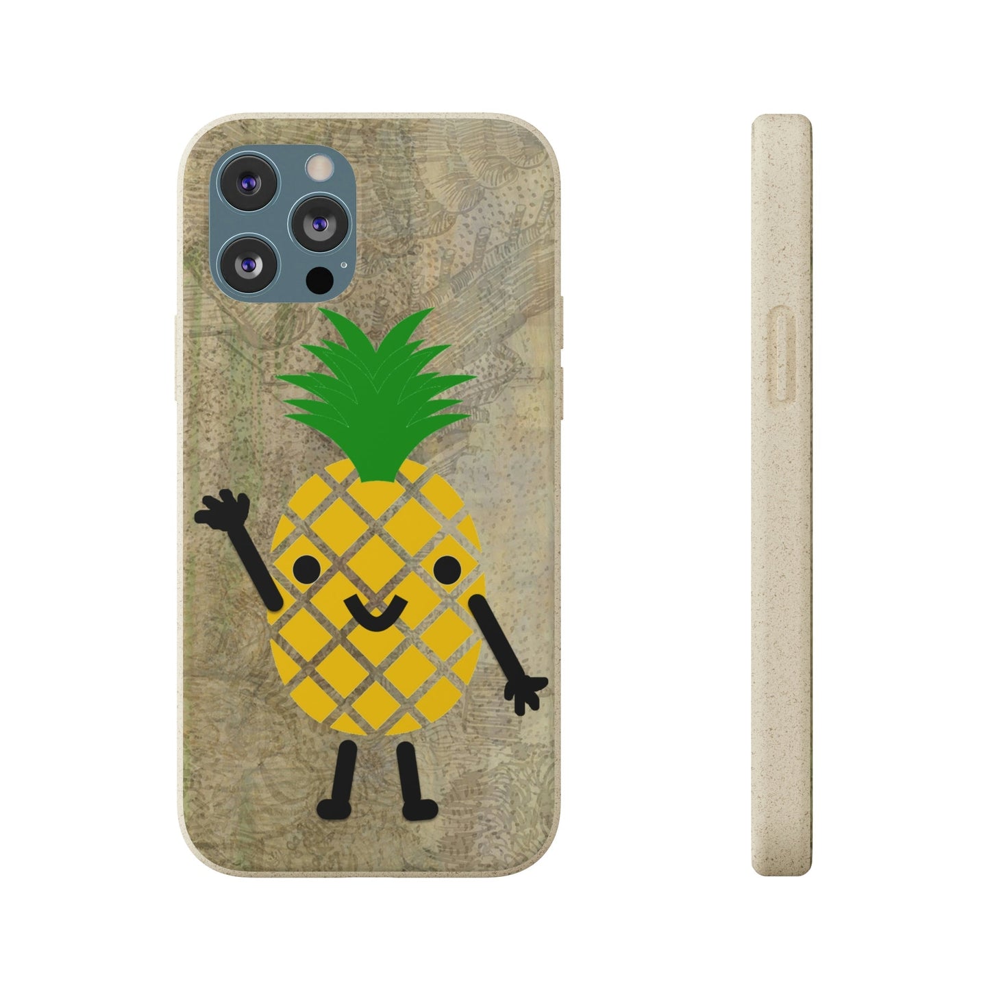 Biodegradeable iPhone Case Earth Friendly Android Phone Case-PINEAPPLE PEEP | Biocase-iPhone 12 Pro Max-PhoneCaseBoss-Phone-Best-Phone-Cases