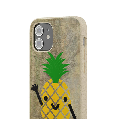 Biodegradeable iPhone Case Earth Friendly Android Phone Case-PINEAPPLE PEEP | Biocase-PhoneCaseBoss-Phone-Best-Phone-Cases