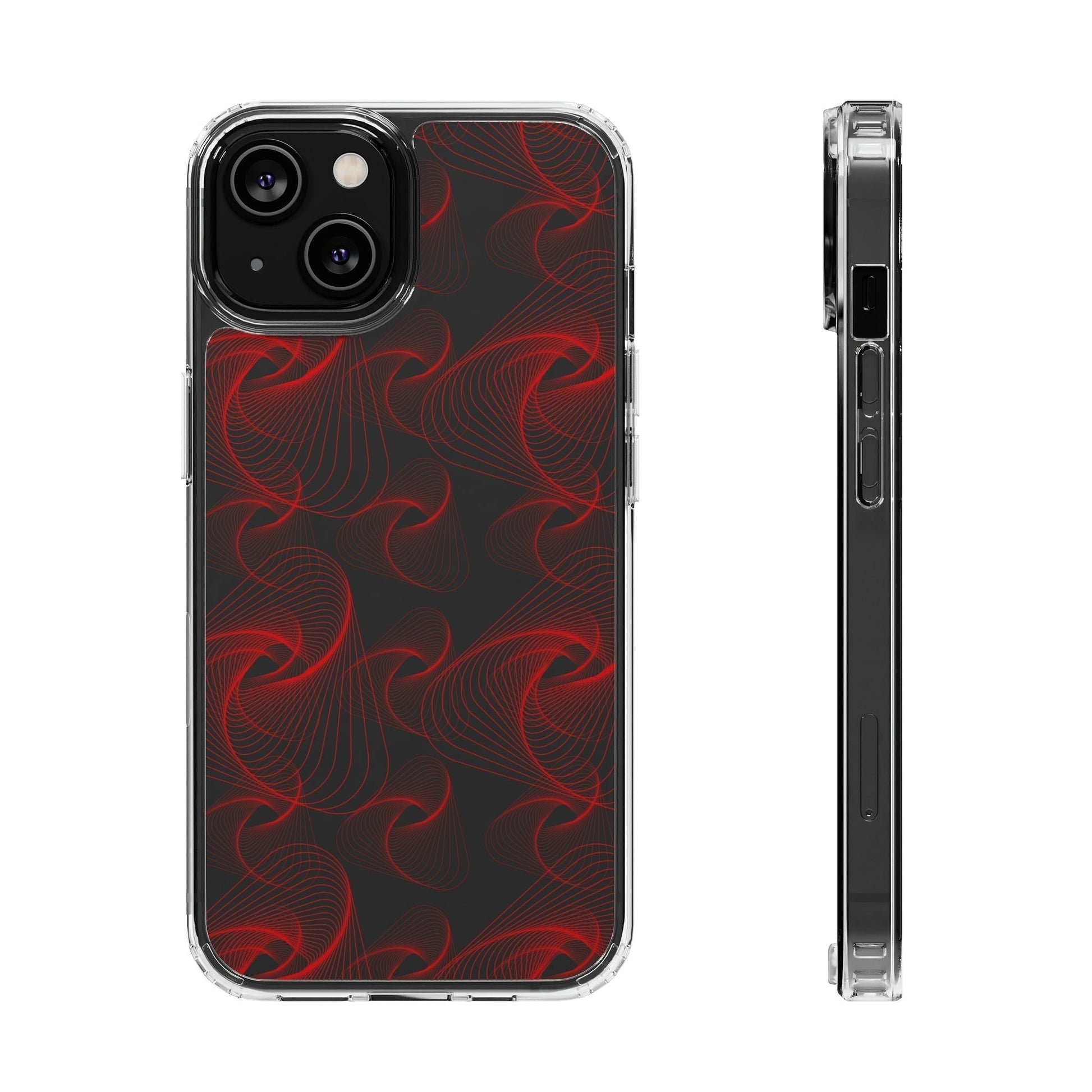 Phone Case-RED VORTEX | Clear-iPhone 14-Without gift packaging-PhoneCaseBoss-Phone-Best-Phone-Cases