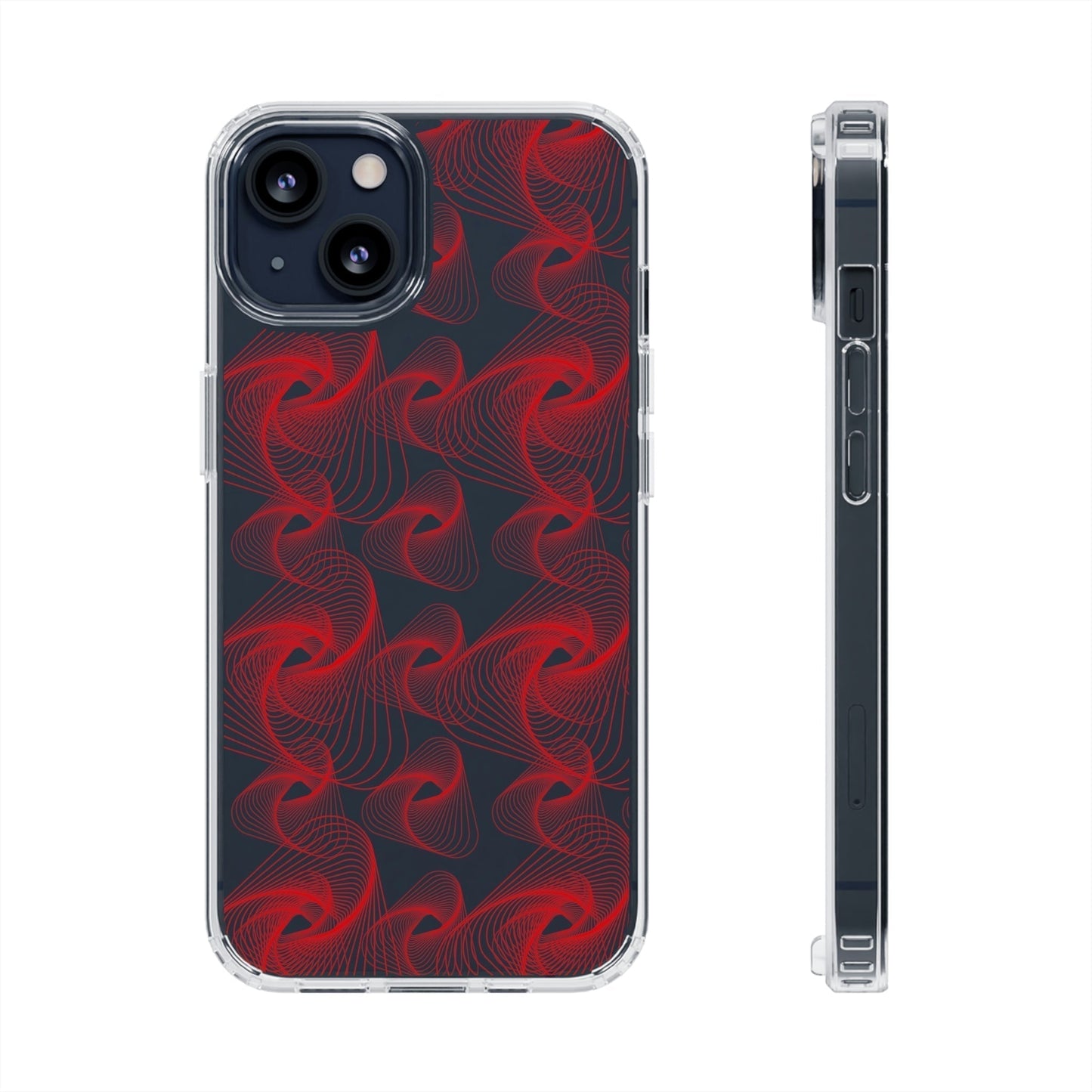 Phone Case-RED VORTEX | Clear-iPhone 13-Without gift packaging-PhoneCaseBoss-Phone-Best-Phone-Cases