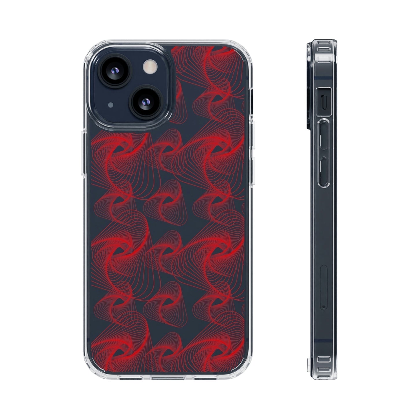 Phone Case-RED VORTEX | Clear-iPhone 13 Mini-Without gift packaging-PhoneCaseBoss-Phone-Best-Phone-Cases