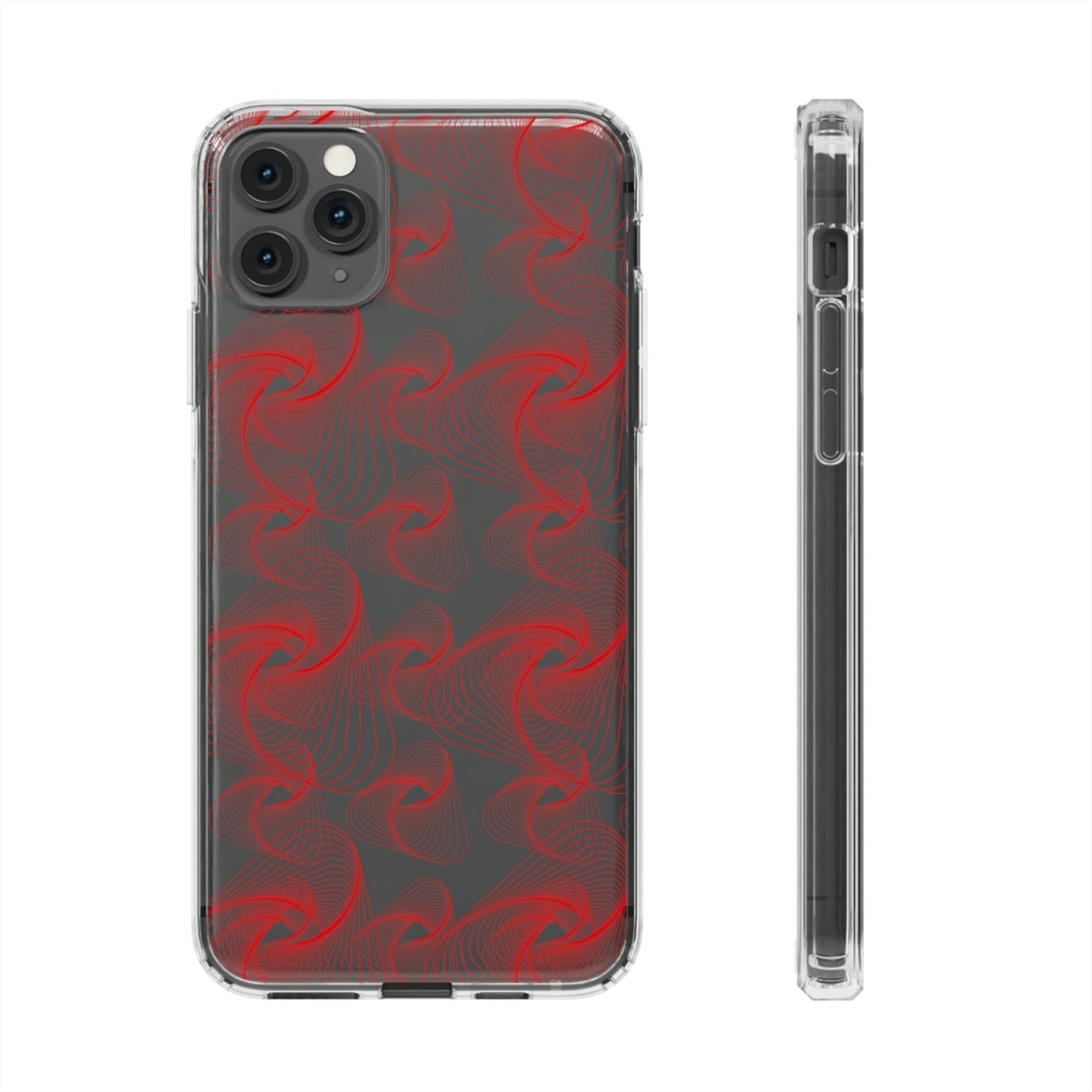 Phone Case-RED VORTEX | Clear-iPhone 11 Pro Max-Without gift packaging-PhoneCaseBoss-Phone-Best-Phone-Cases