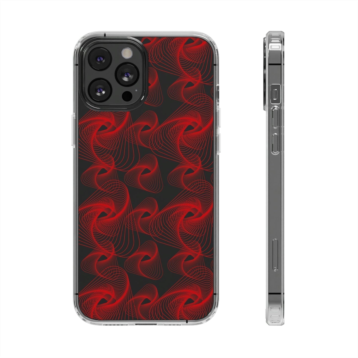 Phone Case-RED VORTEX | Clear-iPhone 12 Pro Max-Without gift packaging-PhoneCaseBoss-Phone-Best-Phone-Cases