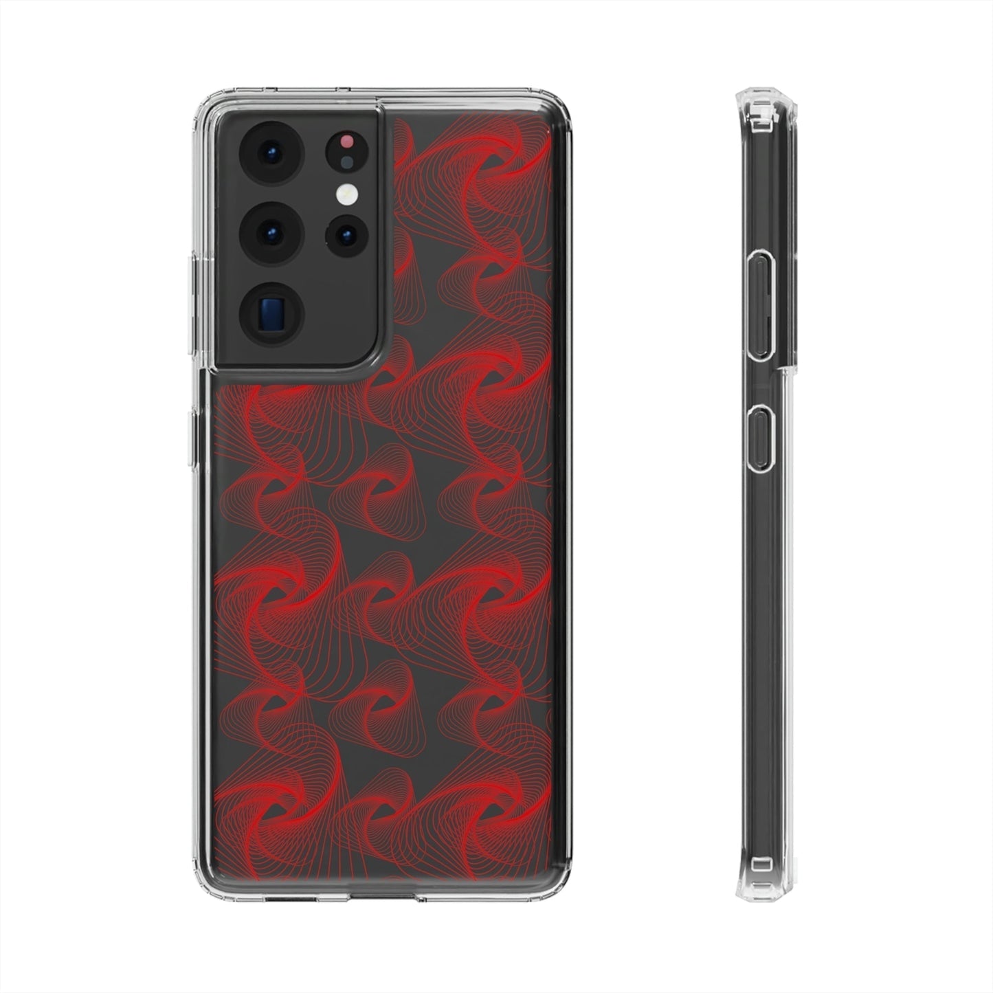 Phone Case-RED VORTEX | Clear-Samsung Galaxy S21 Ultra-Without gift packaging-PhoneCaseBoss-Phone-Best-Phone-Cases