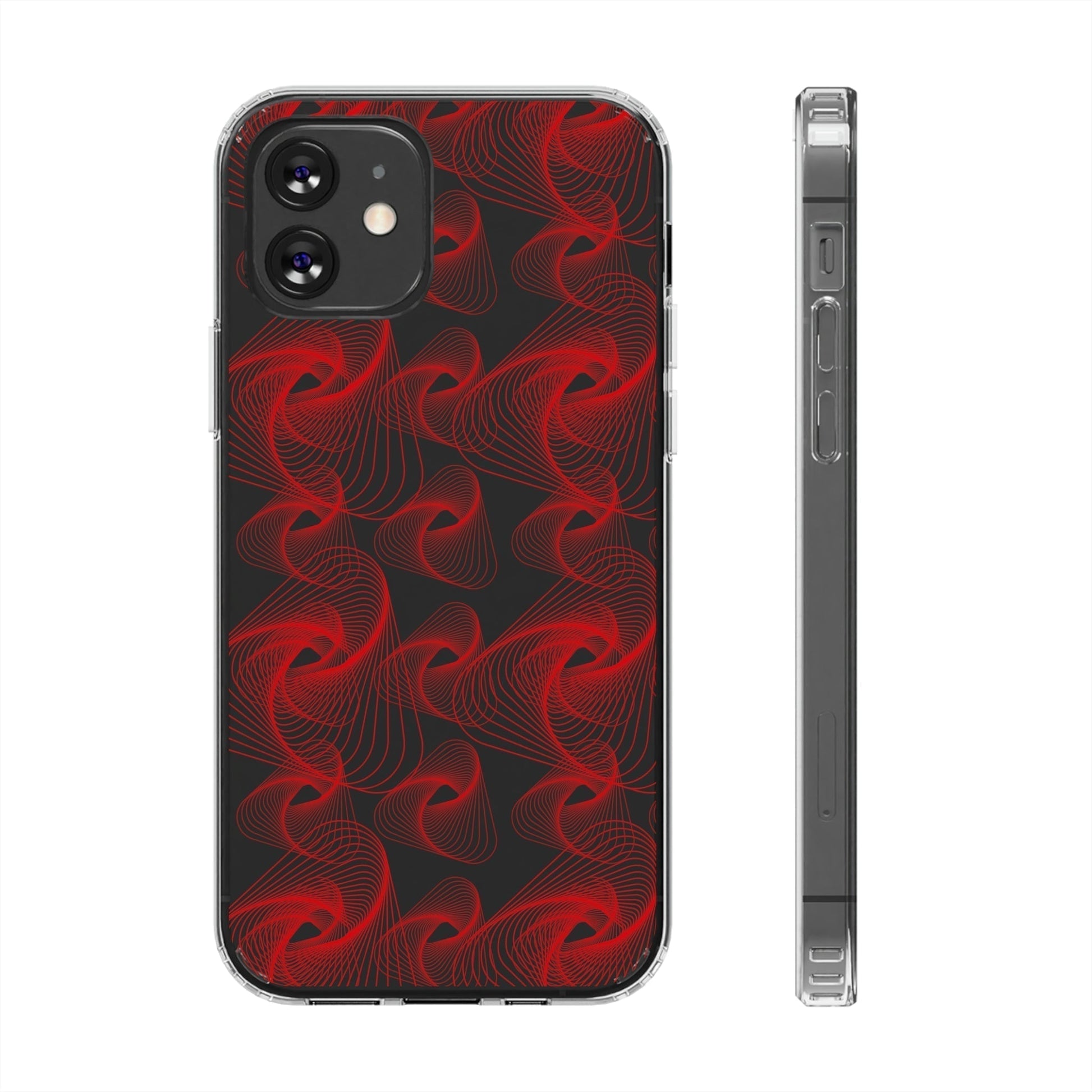 Phone Case-RED VORTEX | Clear-iPhone 12-Without gift packaging-PhoneCaseBoss-Phone-Best-Phone-Cases