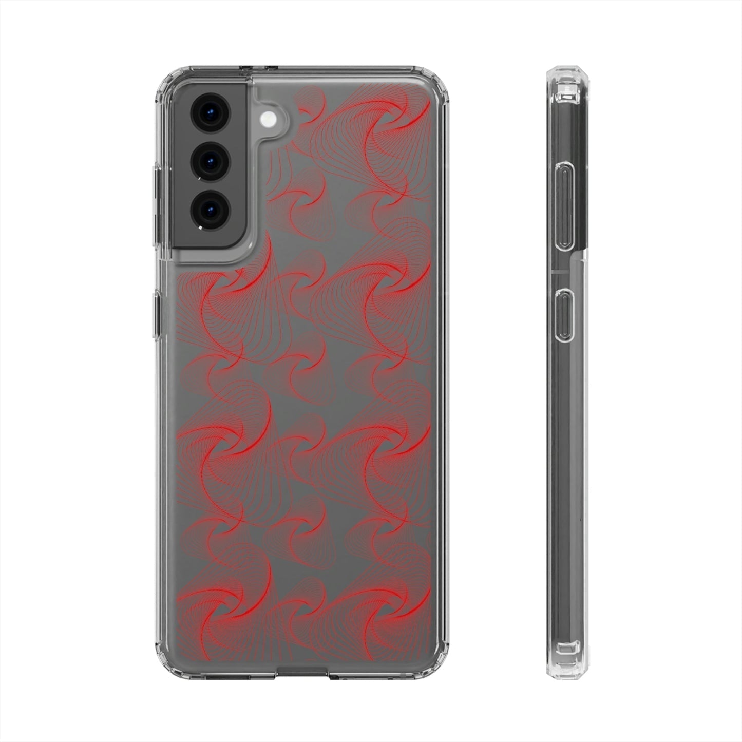 Phone Case-RED VORTEX | Clear-Samsung Galaxy S21-Without gift packaging-PhoneCaseBoss-Phone-Best-Phone-Cases