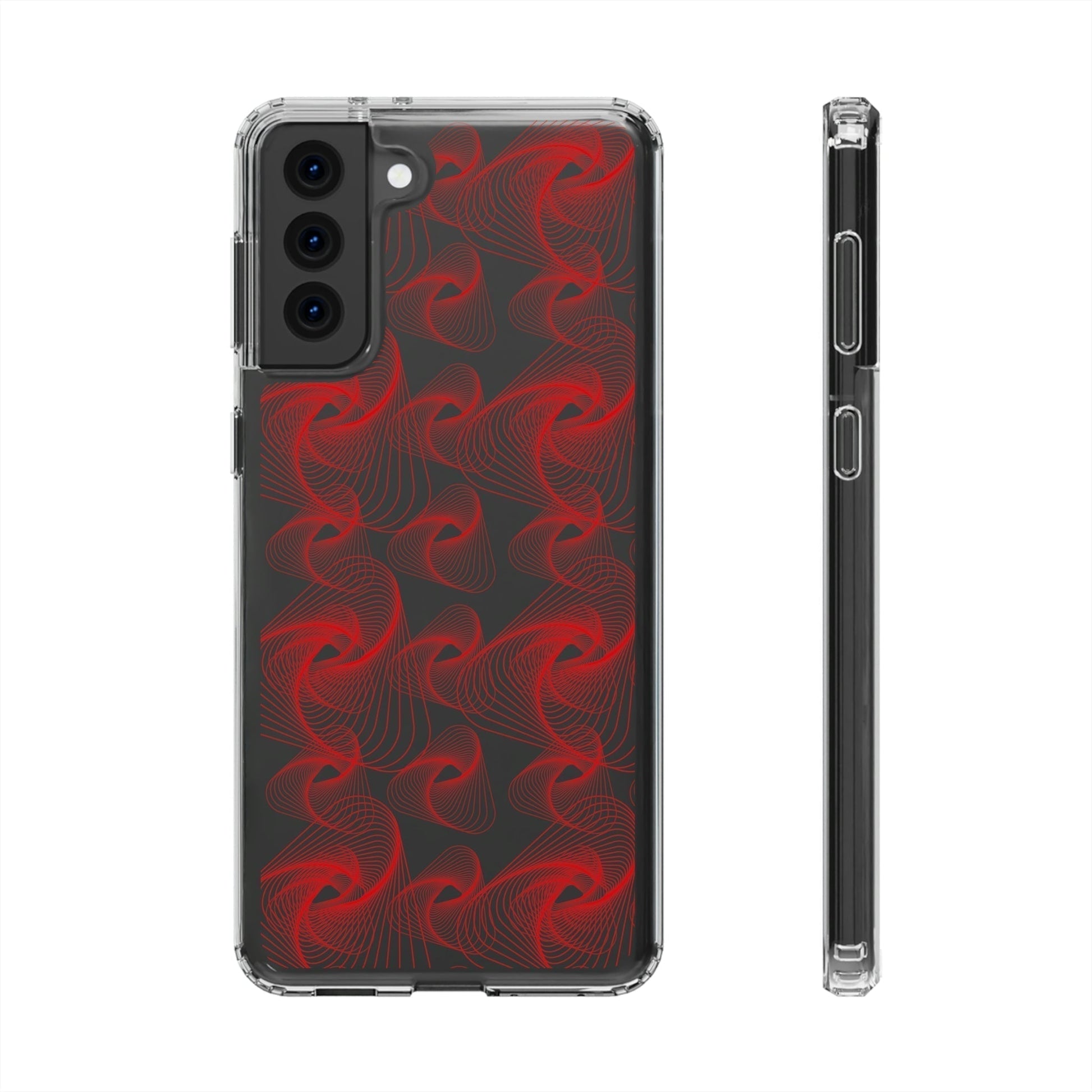 Phone Case-RED VORTEX | Clear-Samsung Galaxy S21 Plus-Without gift packaging-PhoneCaseBoss-Phone-Best-Phone-Cases