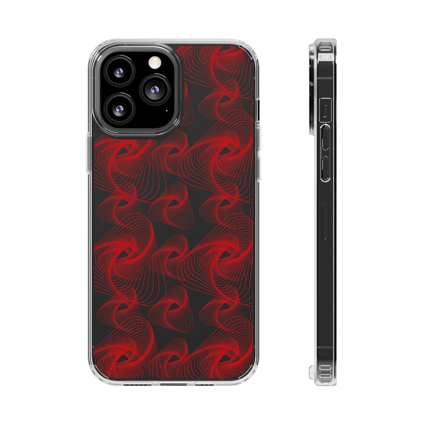 Phone Case-RED VORTEX | Clear-iPhone 13 Pro Max-Without gift packaging-PhoneCaseBoss-Phone-Best-Phone-Cases