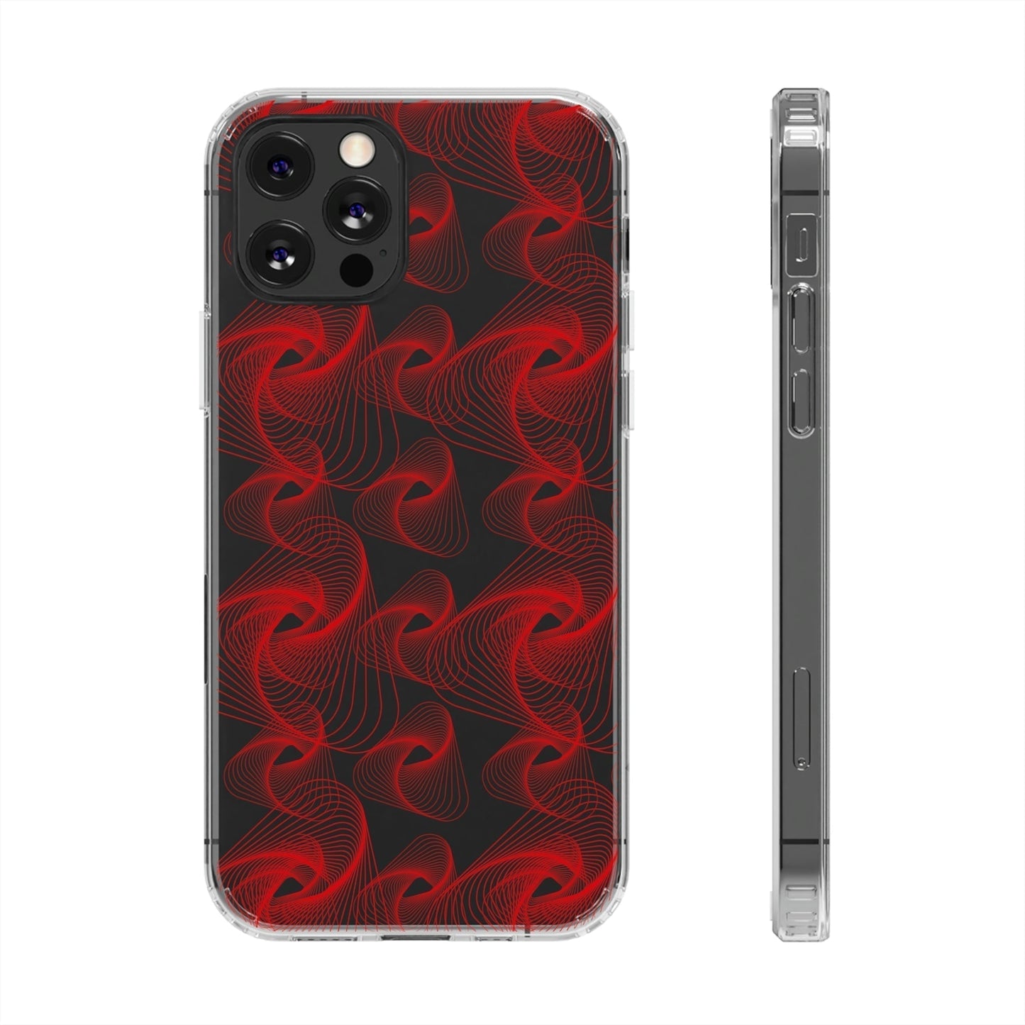 Phone Case-RED VORTEX | Clear-iPhone 12 Pro-Without gift packaging-PhoneCaseBoss-Phone-Best-Phone-Cases