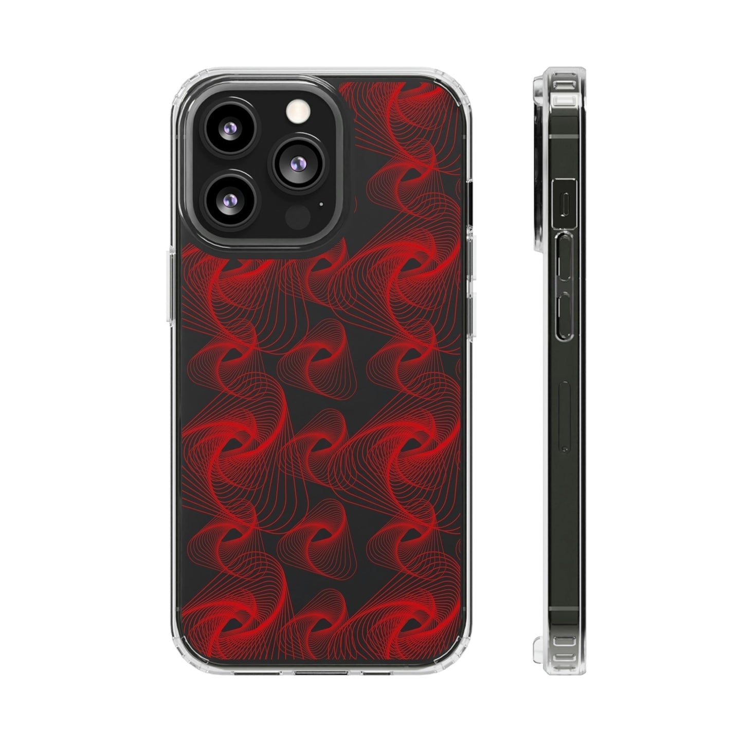 Phone Case-RED VORTEX | Clear-iPhone 13 Pro-Without gift packaging-PhoneCaseBoss-Phone-Best-Phone-Cases