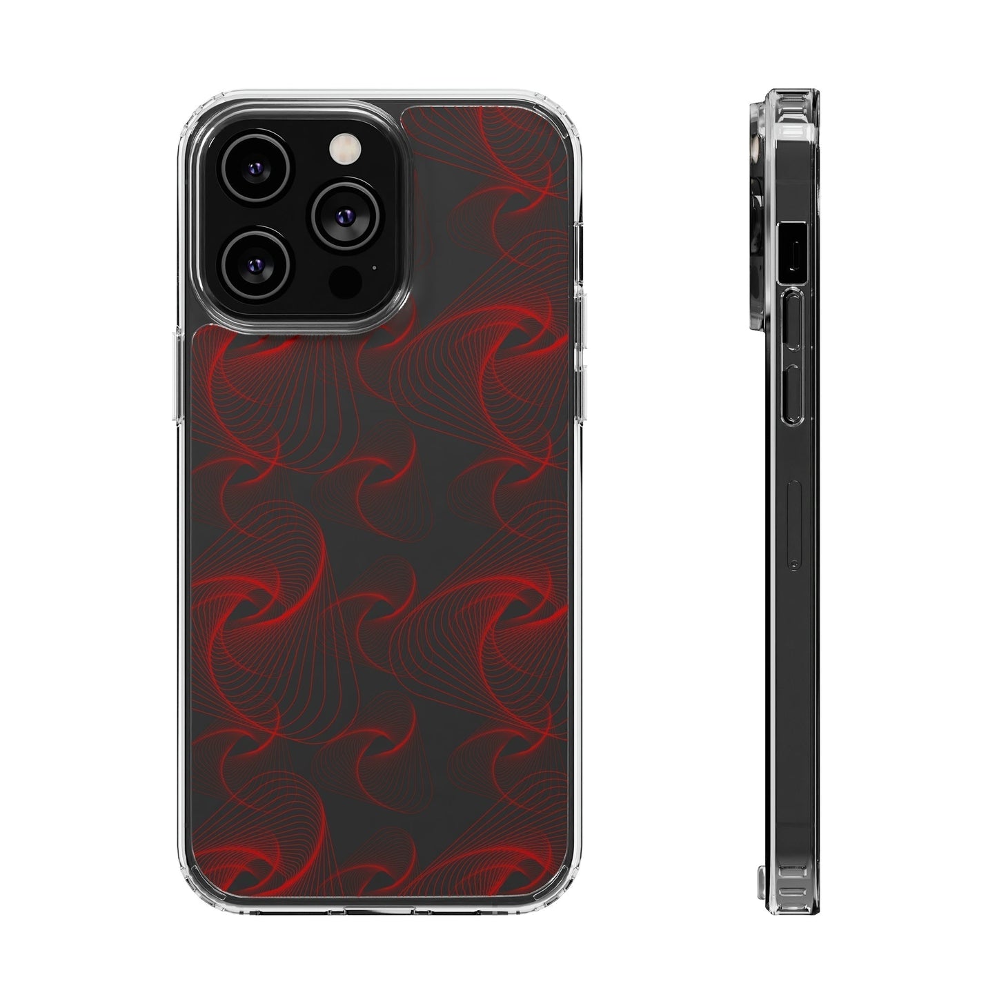 Phone Case-RED VORTEX | Clear-iPhone 14 Pro Max-Without gift packaging-PhoneCaseBoss-Phone-Best-Phone-Cases