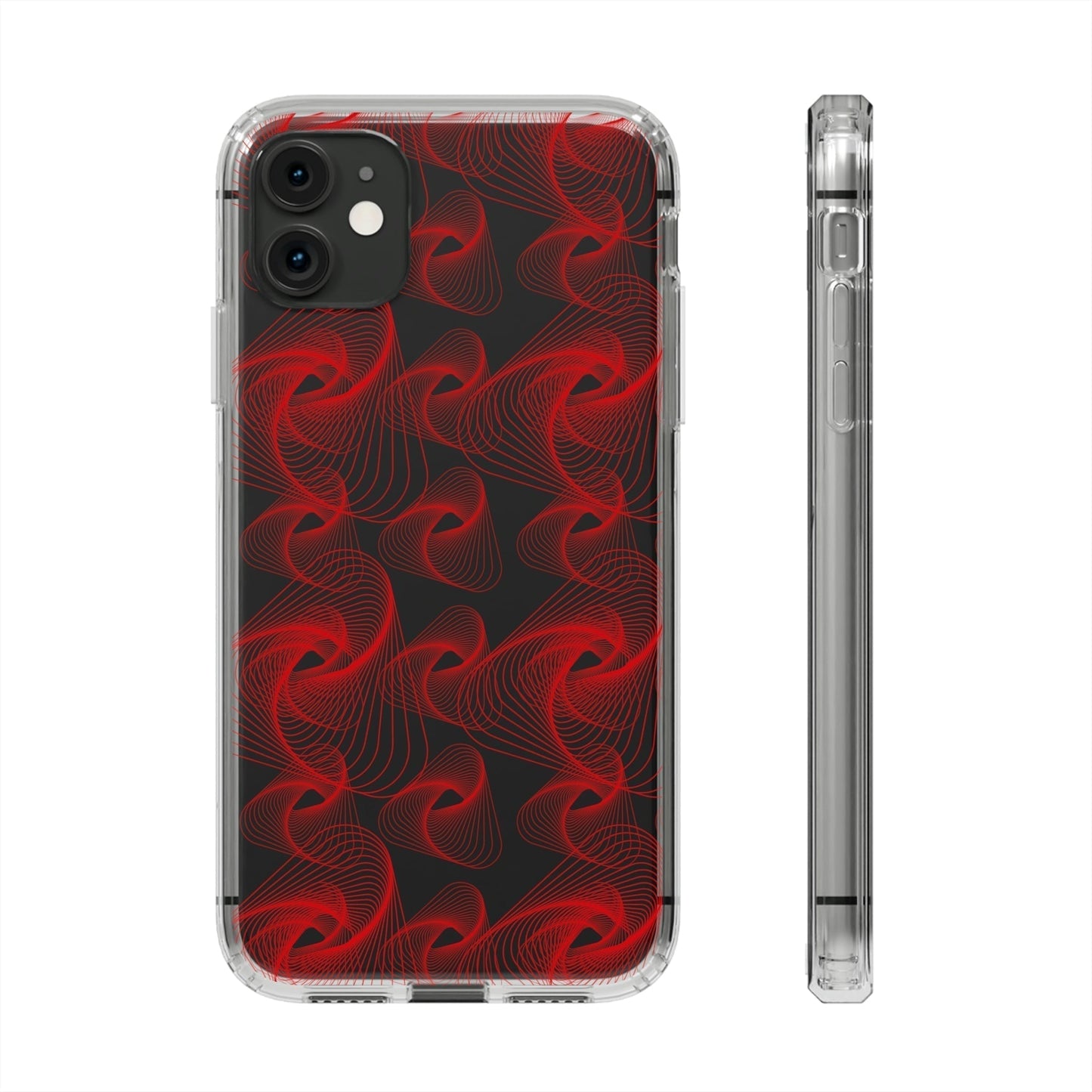 Phone Case-RED VORTEX | Clear-iPhone 11-Without gift packaging-PhoneCaseBoss-Phone-Best-Phone-Cases