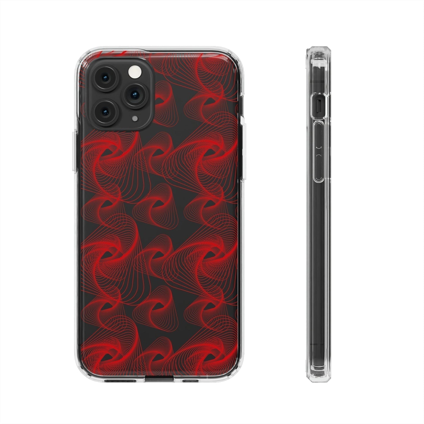 Phone Case-RED VORTEX | Clear-iPhone 11 Pro-Without gift packaging-PhoneCaseBoss-Phone-Best-Phone-Cases