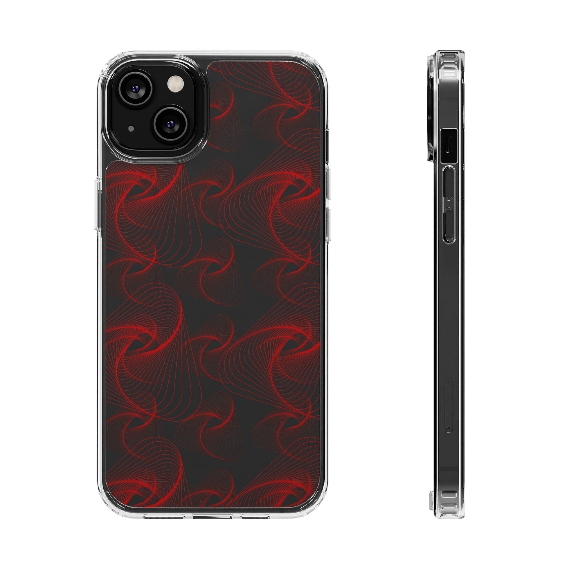 Phone Case-RED VORTEX | Clear-iPhone 14 Plus-Without gift packaging-PhoneCaseBoss-Phone-Best-Phone-Cases