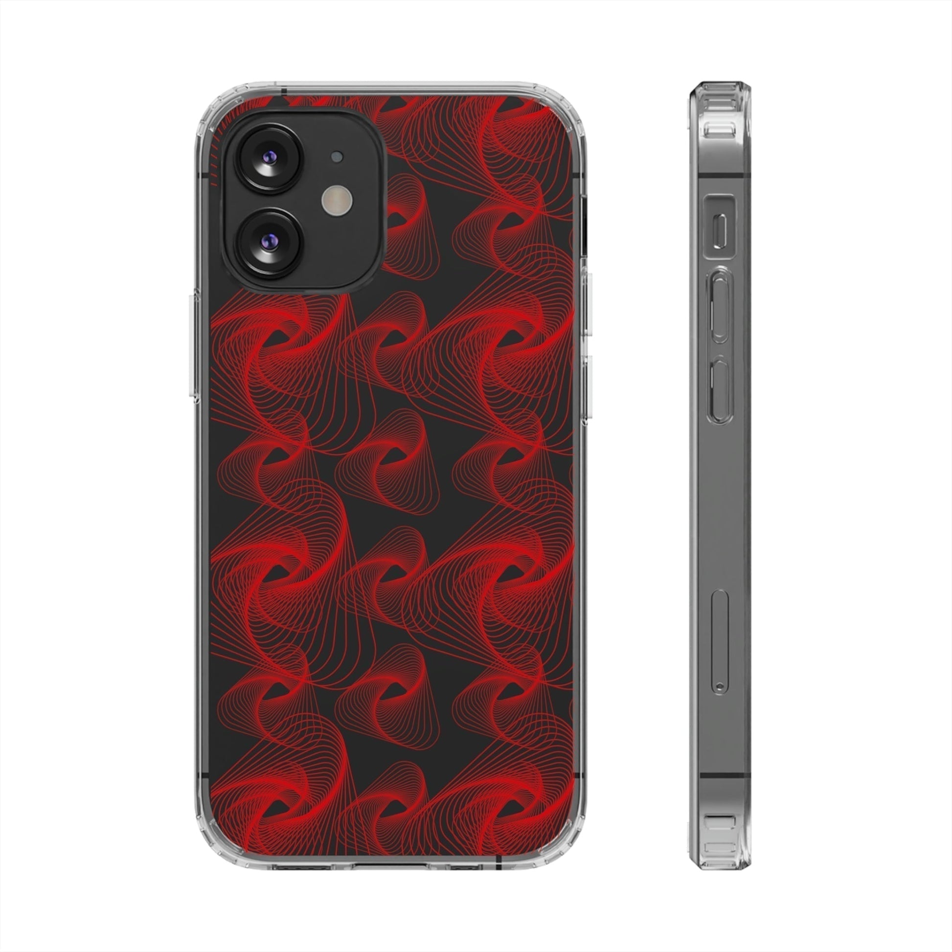 Phone Case-RED VORTEX | Clear-iPhone 12 Mini-Without gift packaging-PhoneCaseBoss-Phone-Best-Phone-Cases