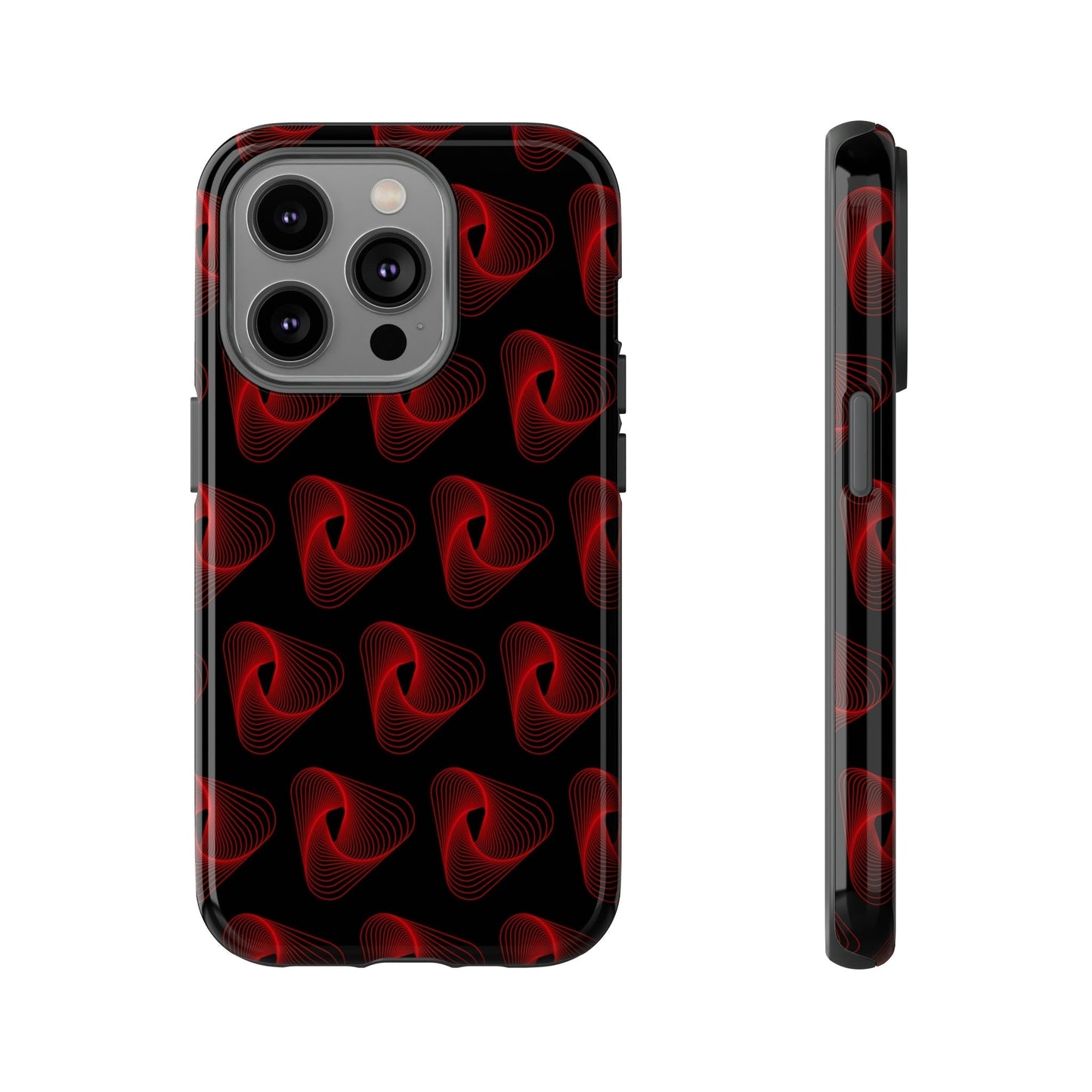 Phone Case-RED VORTEX | Tough-iPhone 14 Pro-Glossy-PhoneCaseBoss-Phone-Best-Phone-Cases