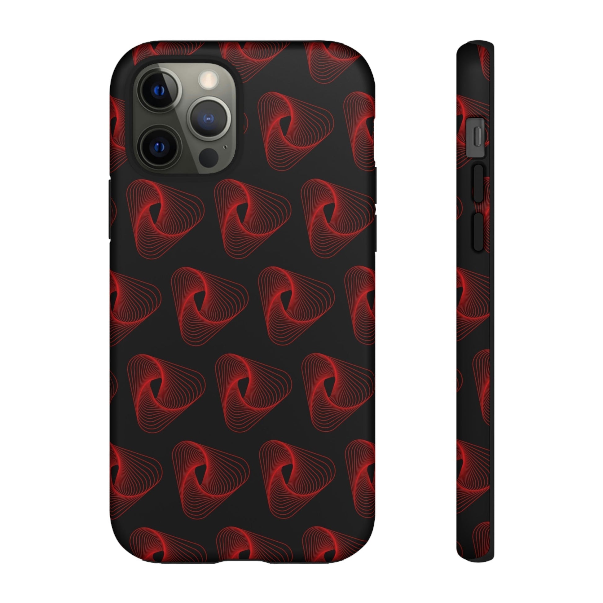 Phone Case-RED VORTEX | Tough-iPhone 12 Pro-Matte-PhoneCaseBoss-Phone-Best-Phone-Cases