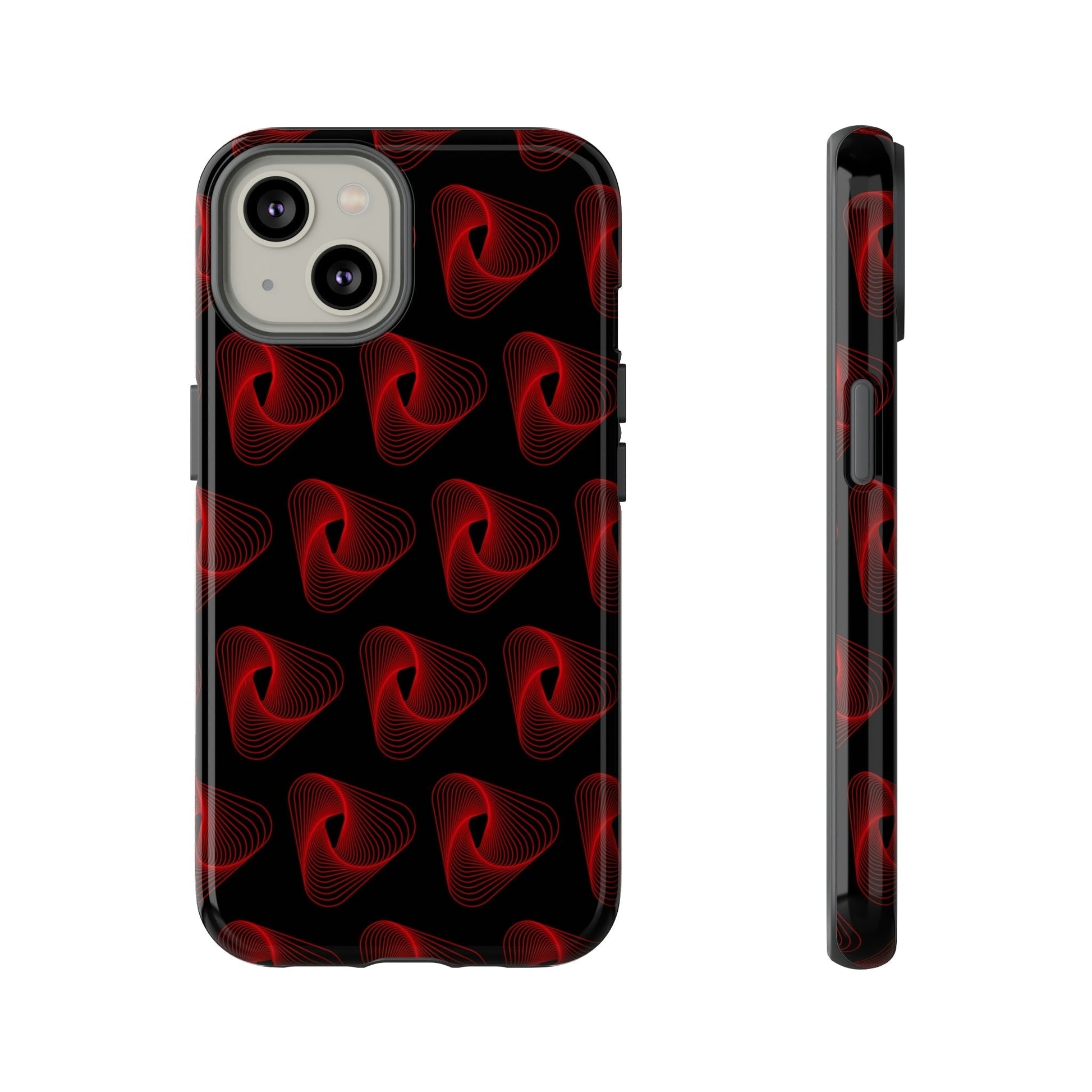 Phone Case-RED VORTEX | Tough-iPhone 14-Glossy-PhoneCaseBoss-Phone-Best-Phone-Cases