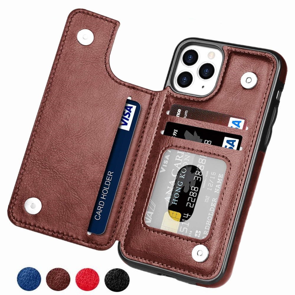 Retro PU Flip Leather iPhone Case with Card and Cash Slots-Best Phone Case Brands-Best Phone Case Brands, More | ,,,6903217127517-Retro-PU-Flip-Leather-iPhone-Case-with-Card-and-Cash-Slots-Best-Phone-Case-Brands-More-Best-Online-Gift-Shop, PhoneCaseBoss | Image-position:1-SKU:[sku}, Barcode: