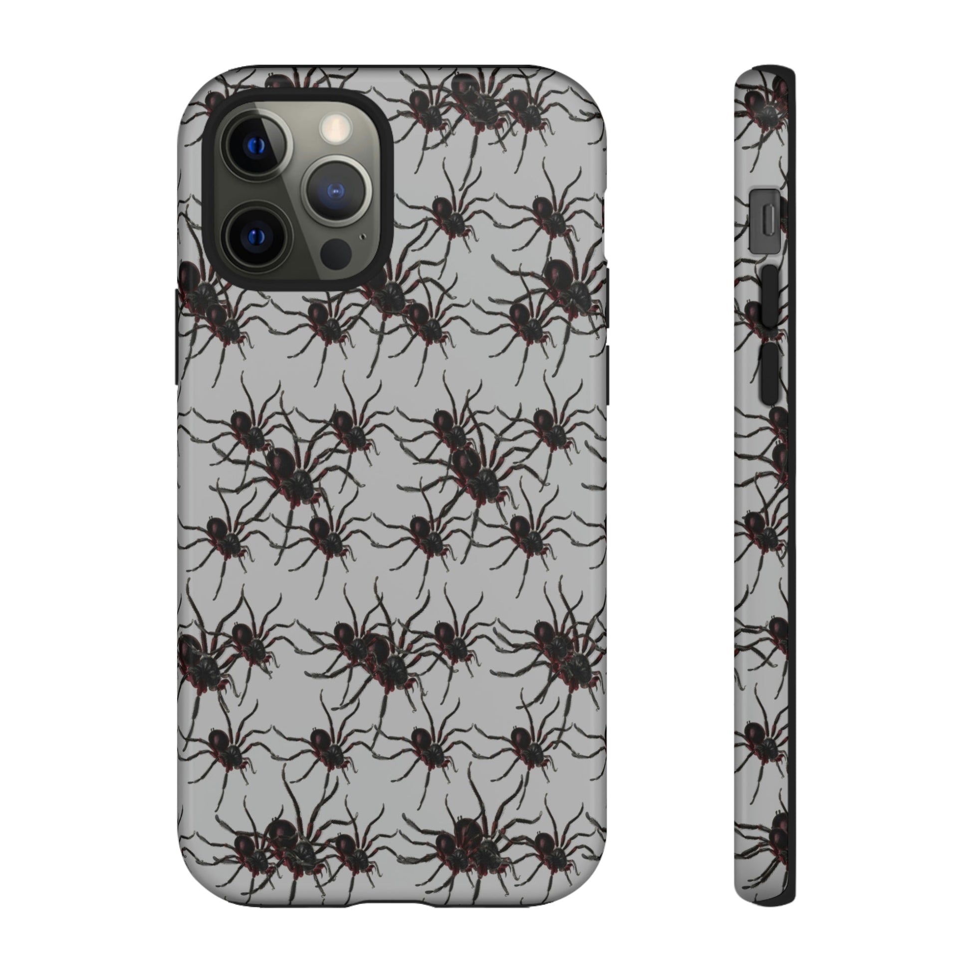 Phone Case-SPIDERS ON GRAY | Tough-iPhone 12 Pro-Glossy-PhoneCaseBoss-Phone-Best-Phone-Cases