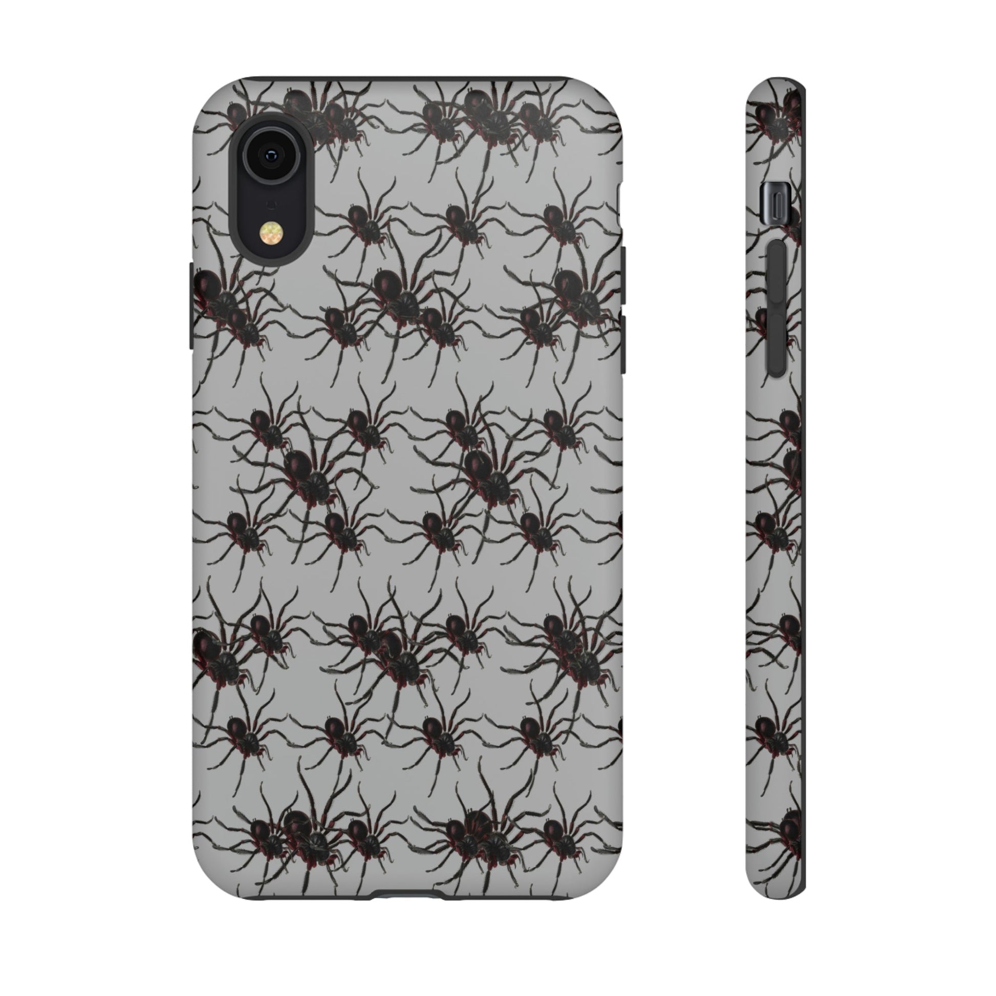 Phone Case-SPIDERS ON GRAY | Tough-iPhone XR-Matte-PhoneCaseBoss-Phone-Best-Phone-Cases