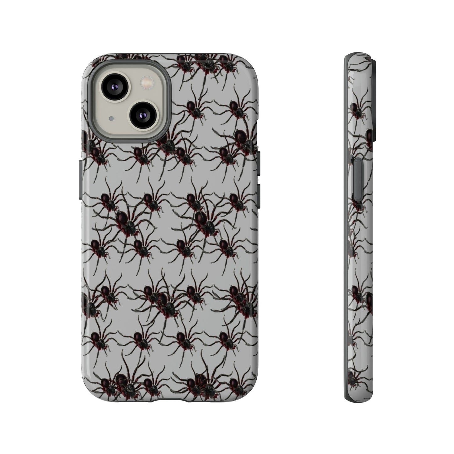 Phone Case-SPIDERS ON GRAY | Tough-iPhone 14-Glossy-PhoneCaseBoss-Phone-Best-Phone-Cases