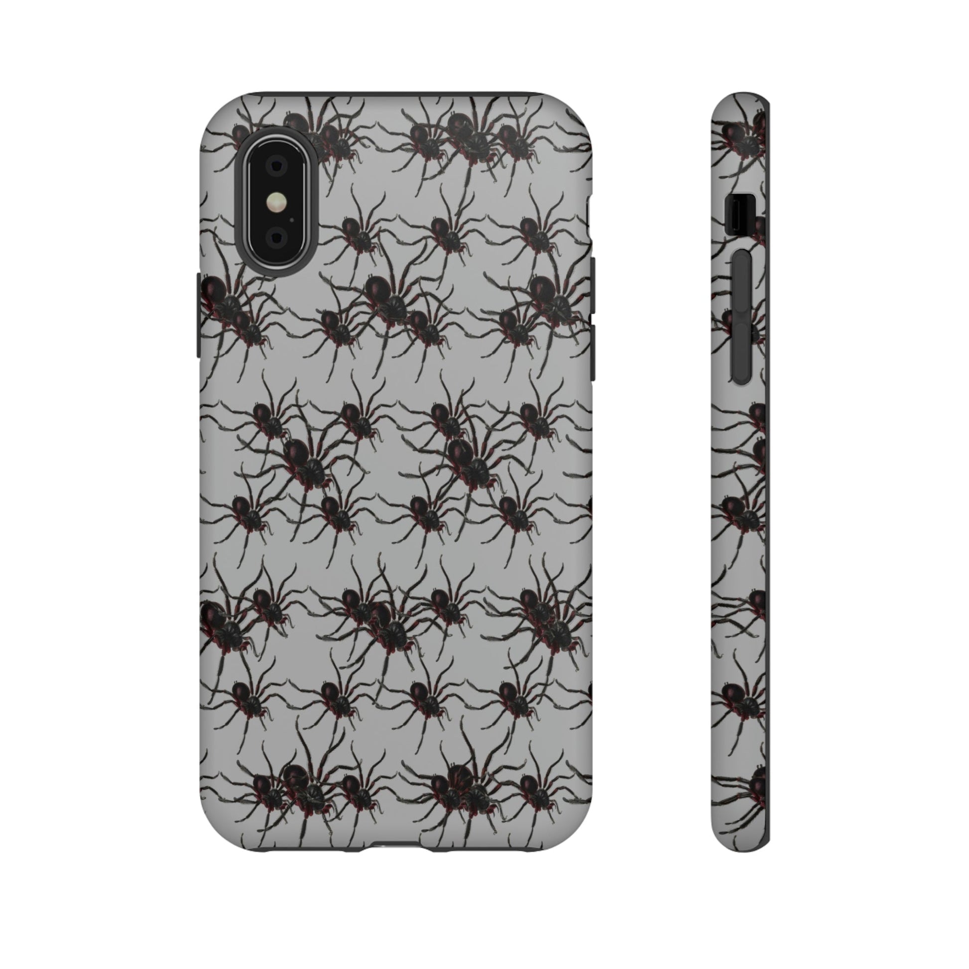 Phone Case-SPIDERS ON GRAY | Tough-iPhone XS-Matte-PhoneCaseBoss-Phone-Best-Phone-Cases