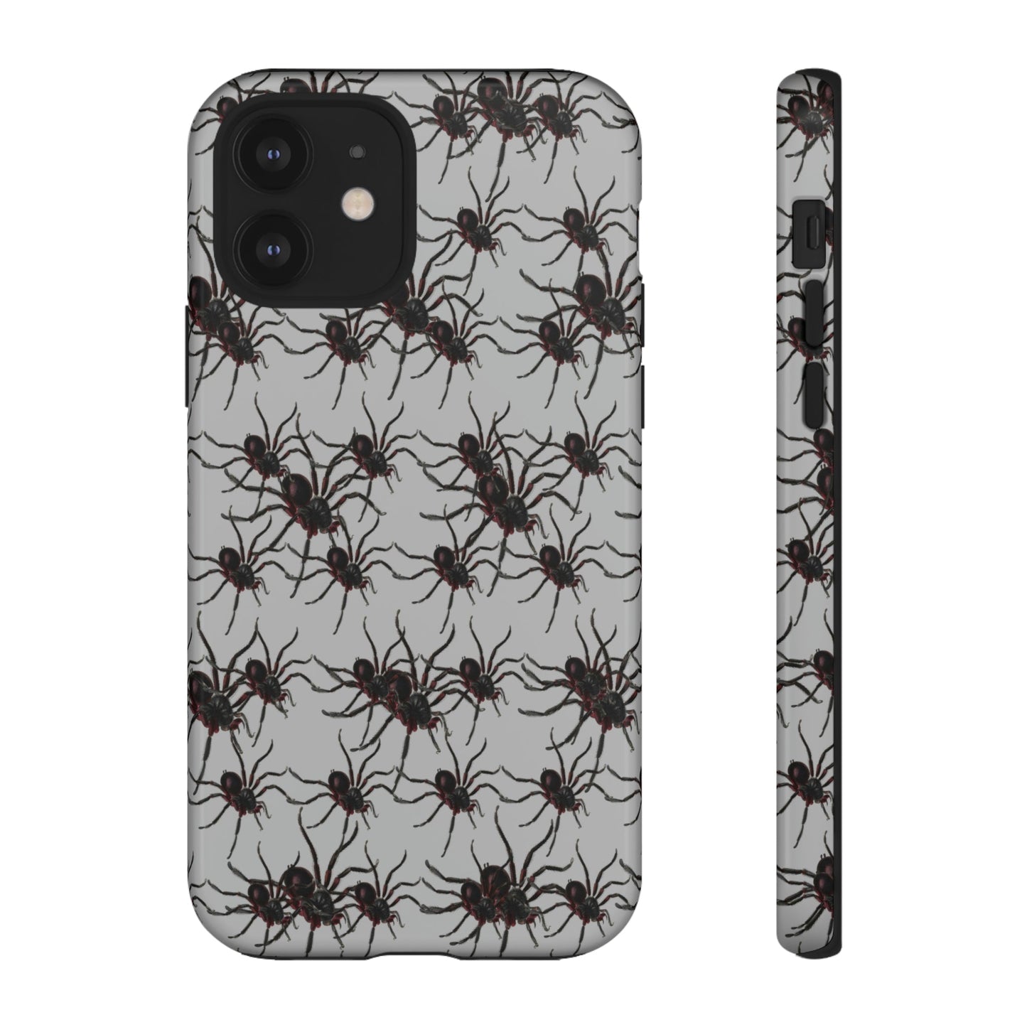 Phone Case-SPIDERS ON GRAY | Tough-iPhone 12-Glossy-PhoneCaseBoss-Phone-Best-Phone-Cases